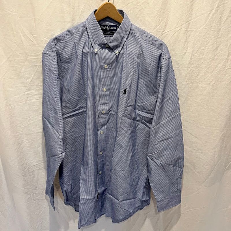 Ralph Lauren × Vintage VTG 80s Ralph Lauren Shirt Blake Button Up Blue White Check Size US L / EU 52-54 / 3 - 2 Thumbnail