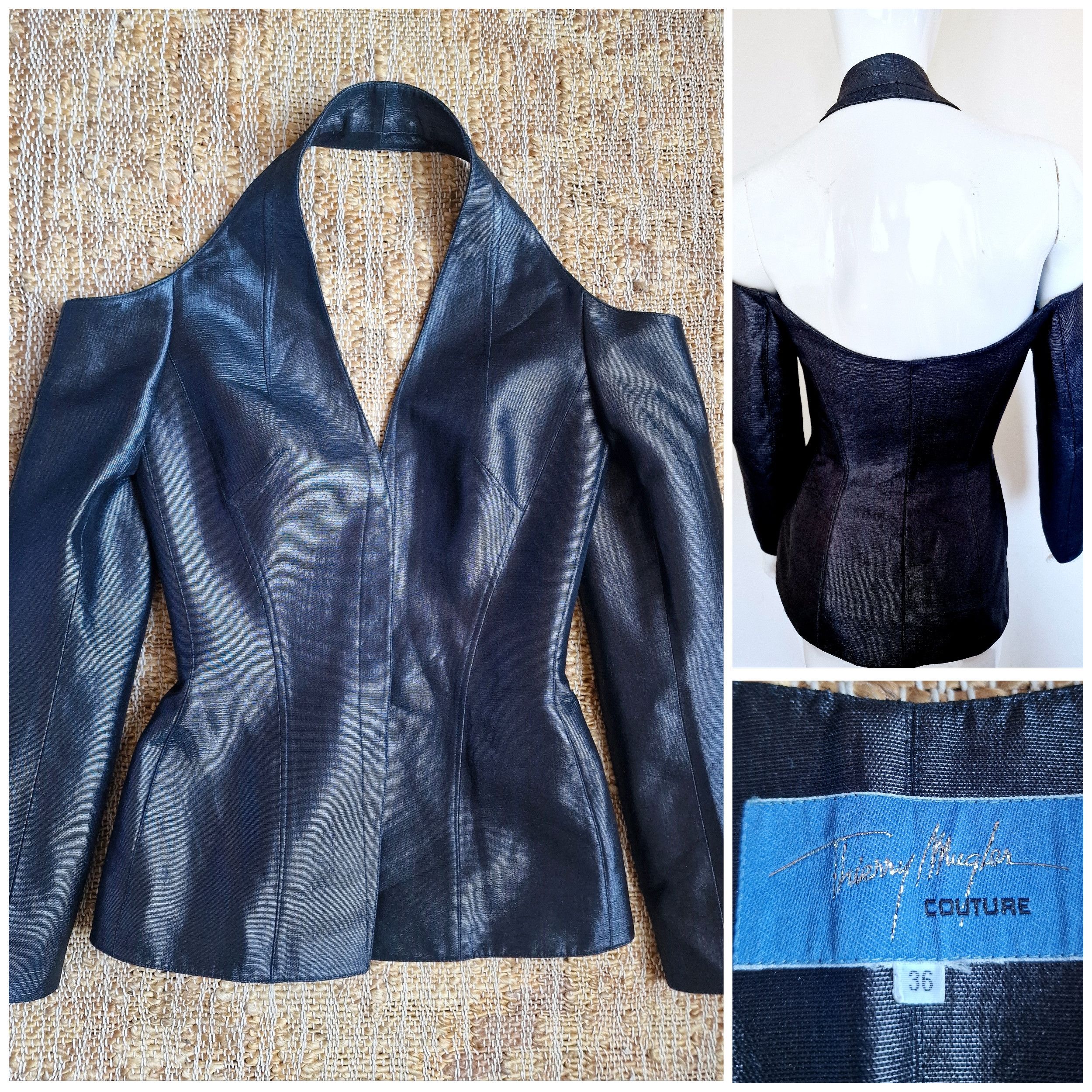 Thierry Mugler Thierry Mugler Couture S/S 2001 Off-Shoulder Blazer Jacket Size M / US 6-8 / IT 42-44 - 1 Thumbnail
