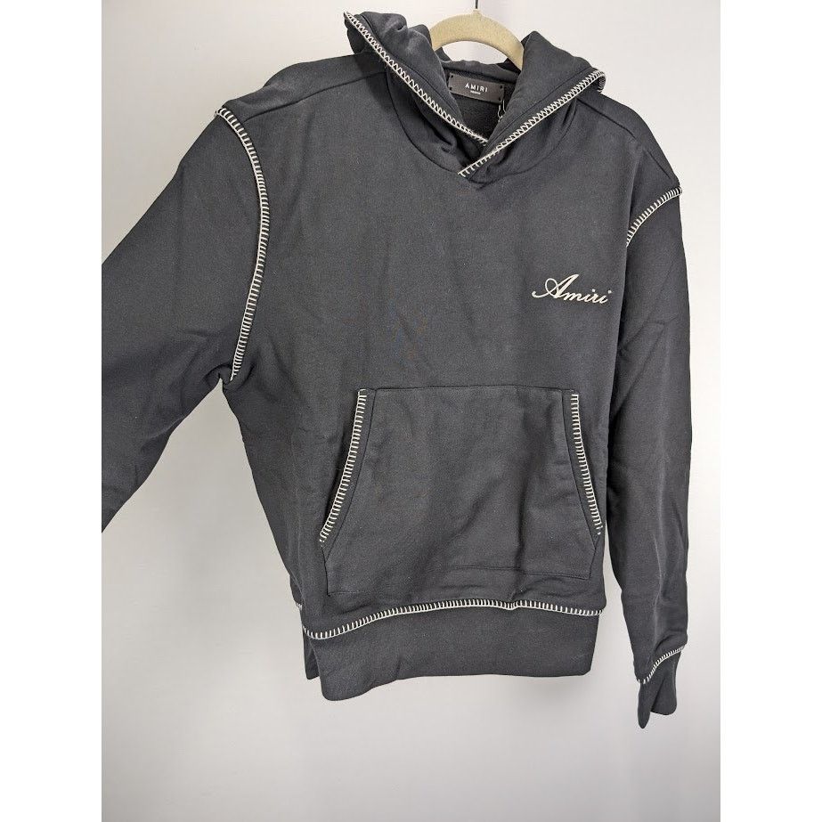 Amiri o1rshd1 Stitch Amiri Logo Hoodie in Black Size US M / EU 48-50 / 2 - 10 Thumbnail