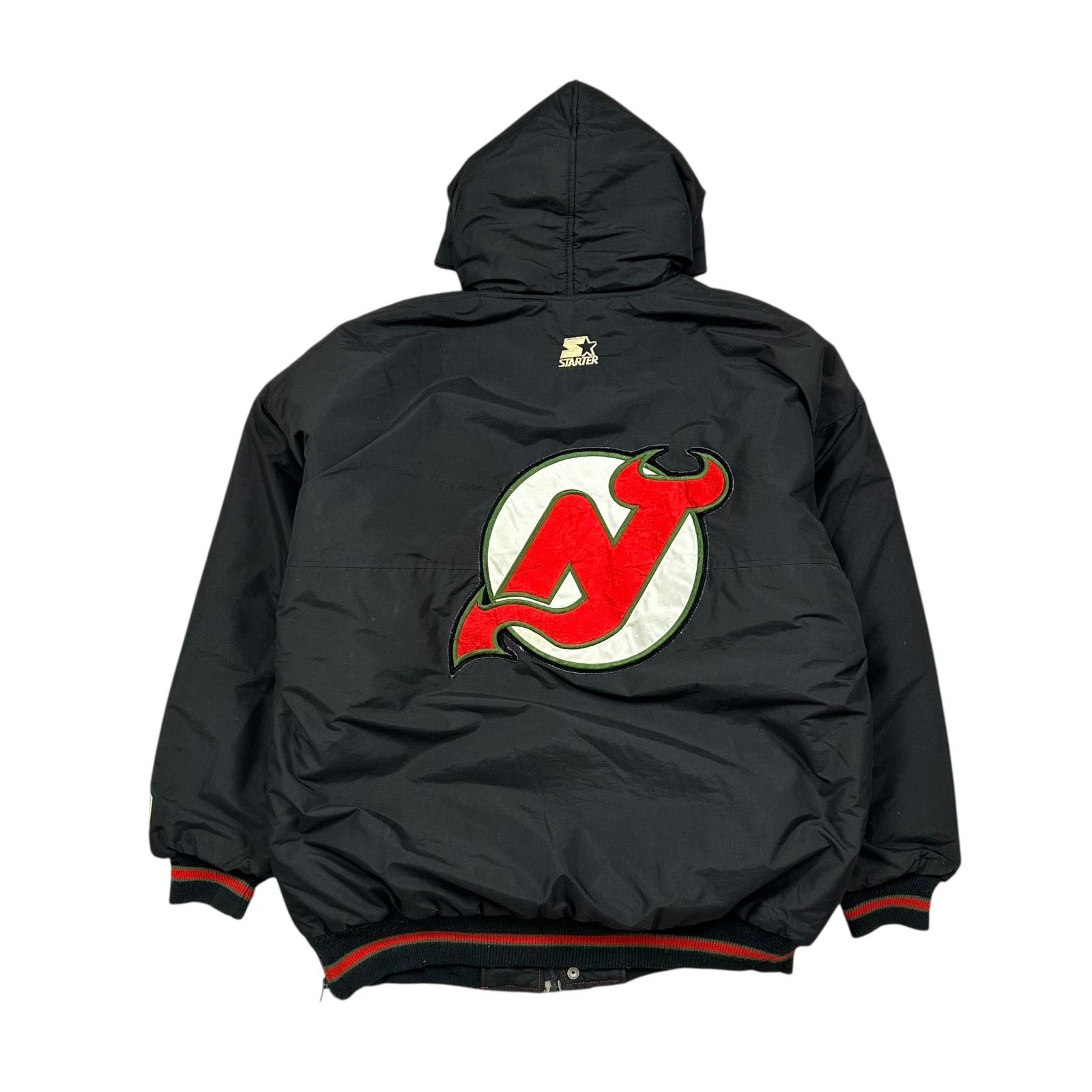 NHL VTG 90s NHL NEW JERSEY DEVILS STARTER HOODED PUFFER JACKET Size US XXL / EU 58 / 5 - 1 Thumbnail