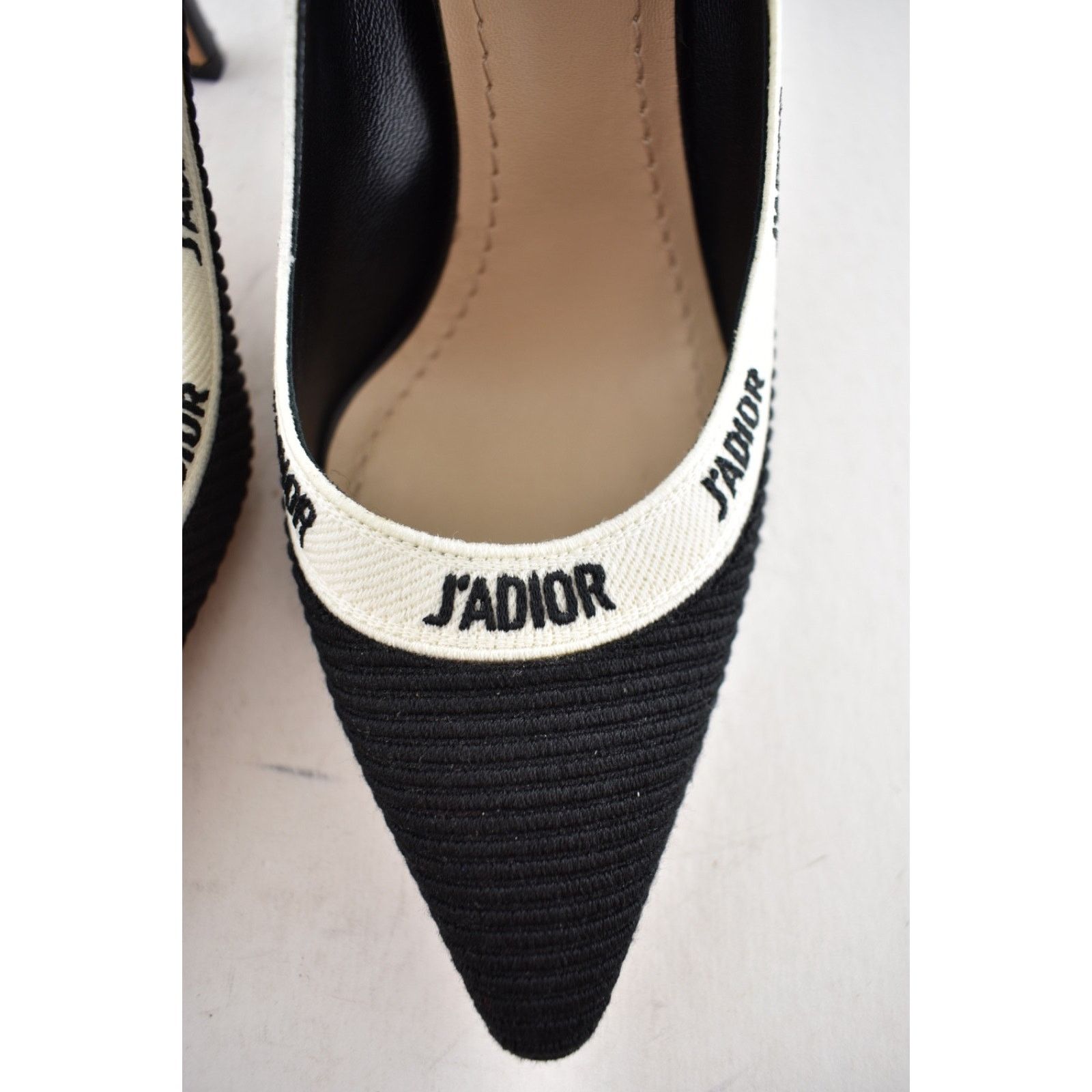 Dior Dior J'adior Jadior Black White Ribbon Logo Embroidered Size US 6 / IT 36 - 10 Thumbnail