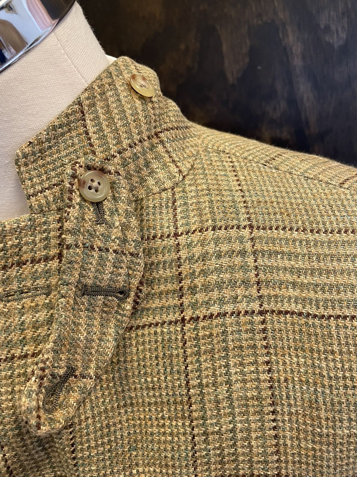 Polo Ralph Lauren × Vintage Ticket Pocket Check Print Hacking Jacket Size 46R - 5 Thumbnail