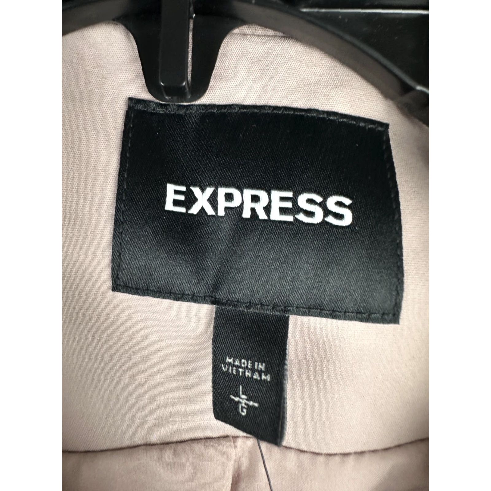 Express VINTAGE: No — Express Coat Womens L Pink Cotton Blend Trench Long Overcoat Zip Pockets NWT Size L / US 10 / IT 46 - 3 Thumbnail