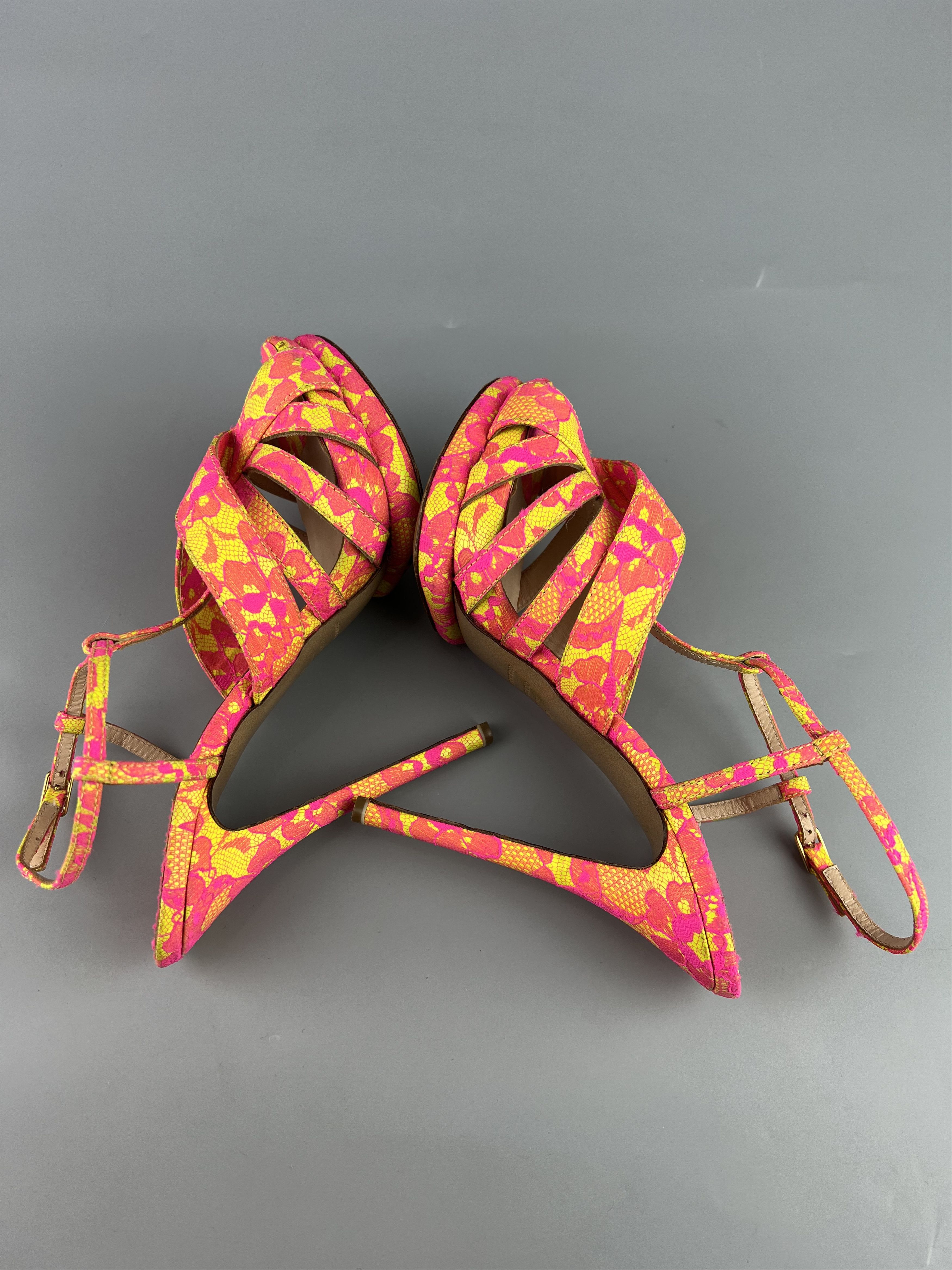 Nicholas Kirkwood Embroidered Overlay Lace Platform High Heels Pump Shoes 40 Size US 9 / IT 39 - 6 Thumbnail