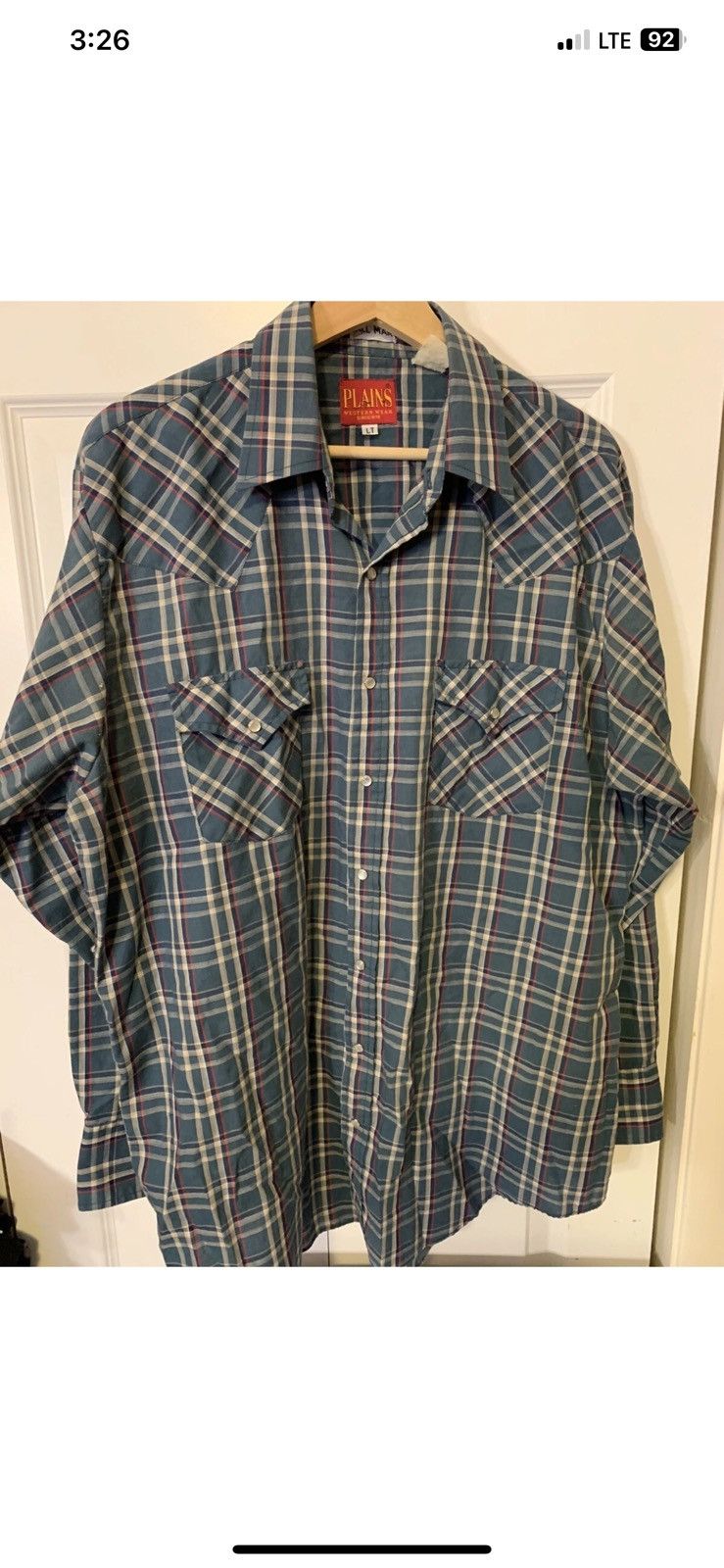 Other Vtg Plains Western Wear Green Large Tall Pearl Snap Shirt Size US L / EU 52-54 / 3 - 3 Thumbnail