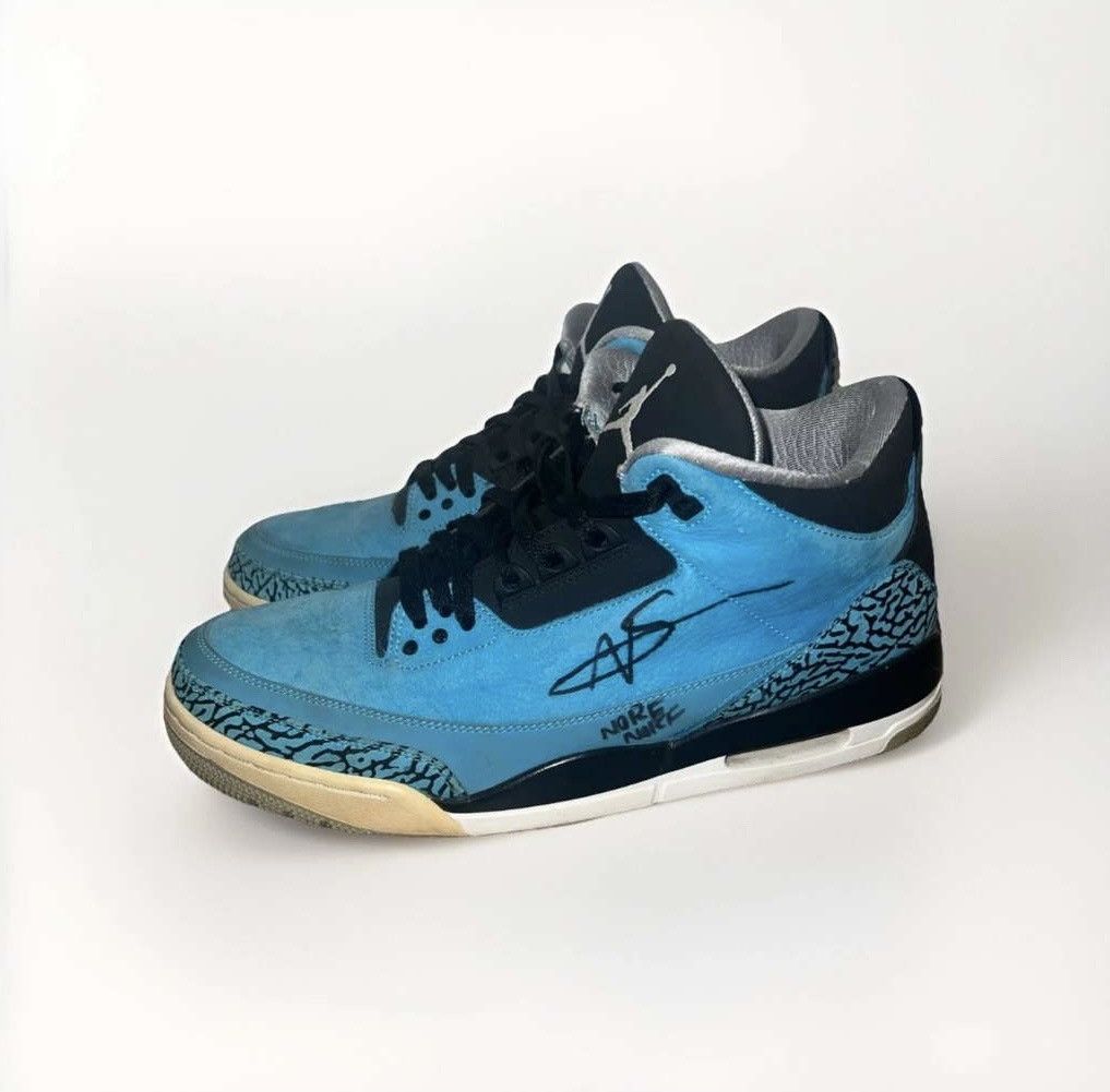 Jordan Brand × Vince Staples Signed Vince Staples Jordan 3 Retro Powder Blue Size 12 Size US 12 / EU 45 - 3 Thumbnail