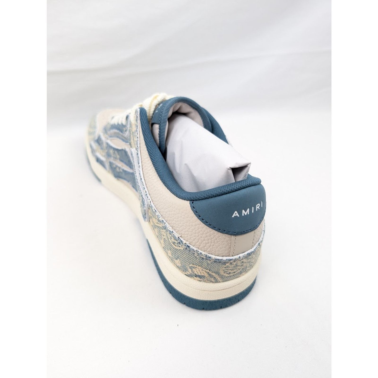 Amiri o1rshd1 Skelton Low-Top Sneakers in Natural/Denim Size US 11 / EU 44 - 12 Thumbnail