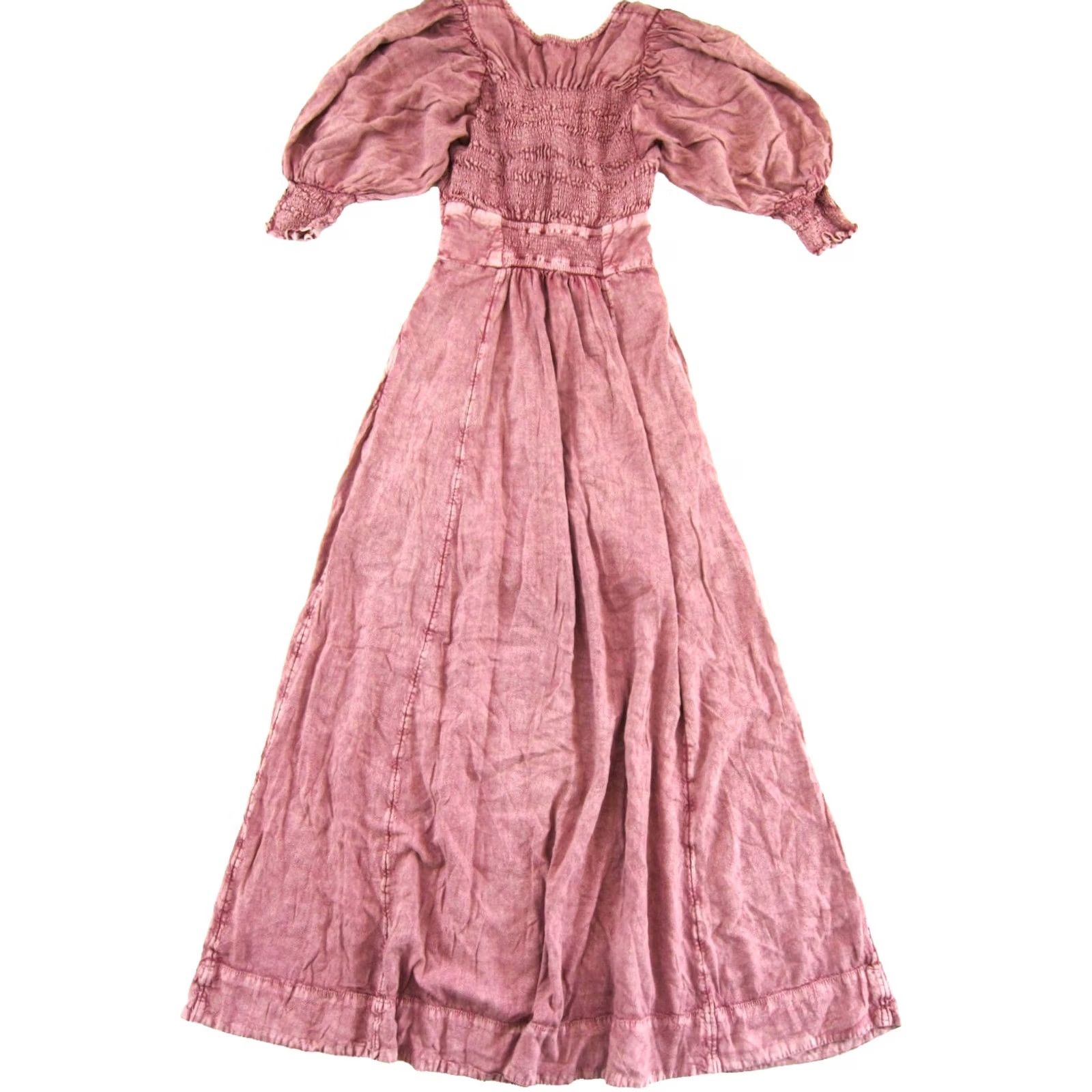 Free People Free People Pink Front Tie Long Maxi Dress XS Shirt Womens Size XS / US 0-2 / IT 36-38 - 3 Thumbnail
