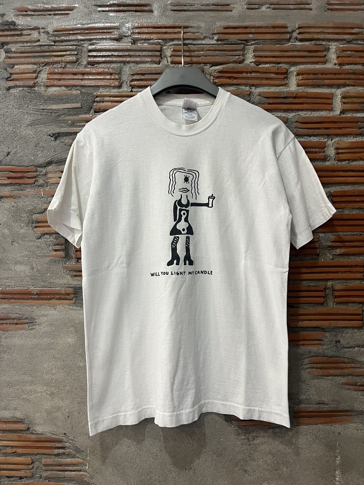 Arts & Science Vintage RENT Will You Light My Candle by Billy 90’s Tshirt Size US M / EU 48-50 / 2 - 2 Thumbnail