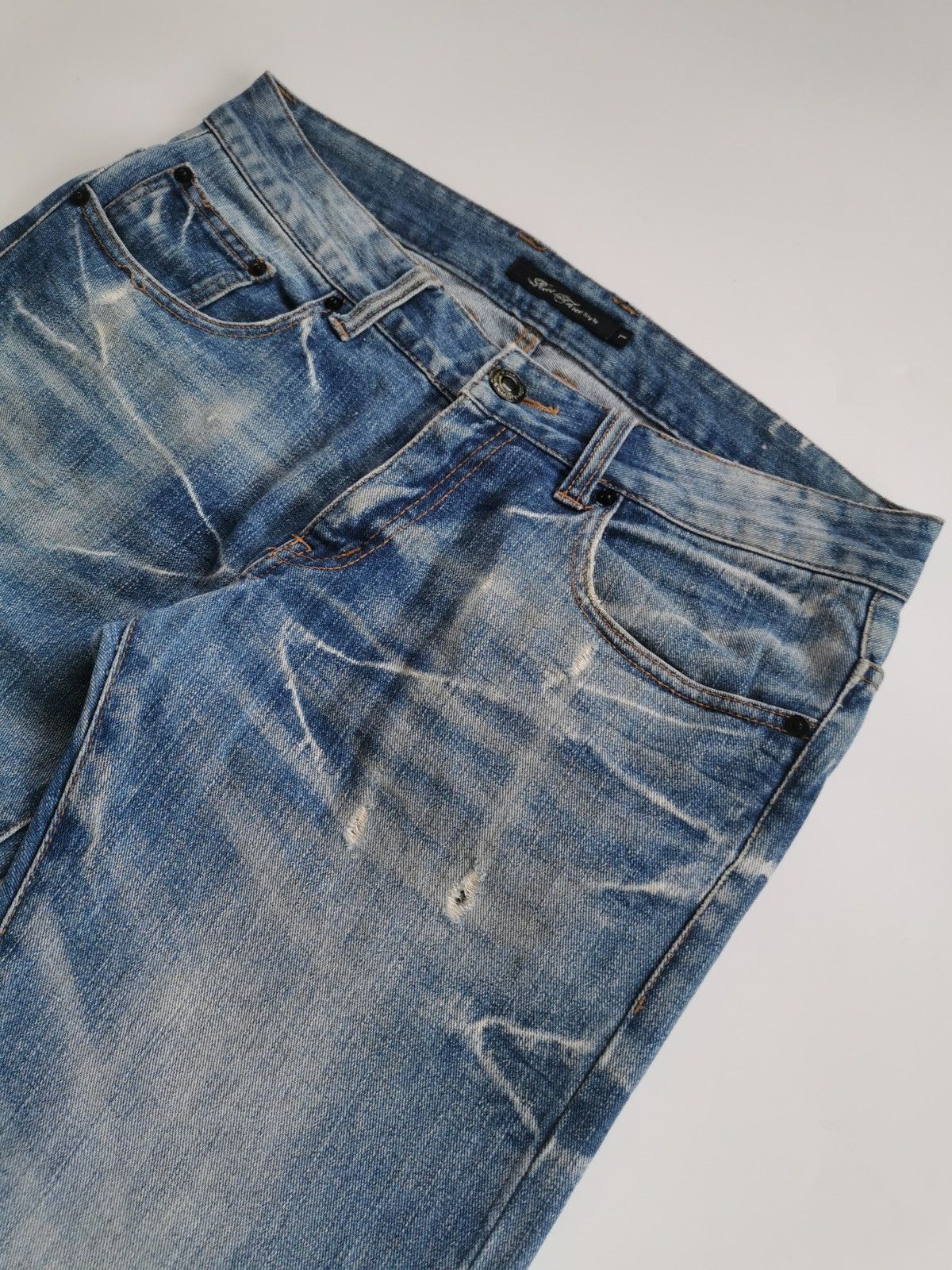 Japanese Brand Root Three Style Japan Zipper Distressed Jeans Size US 34 / EU 50 - 4 Thumbnail