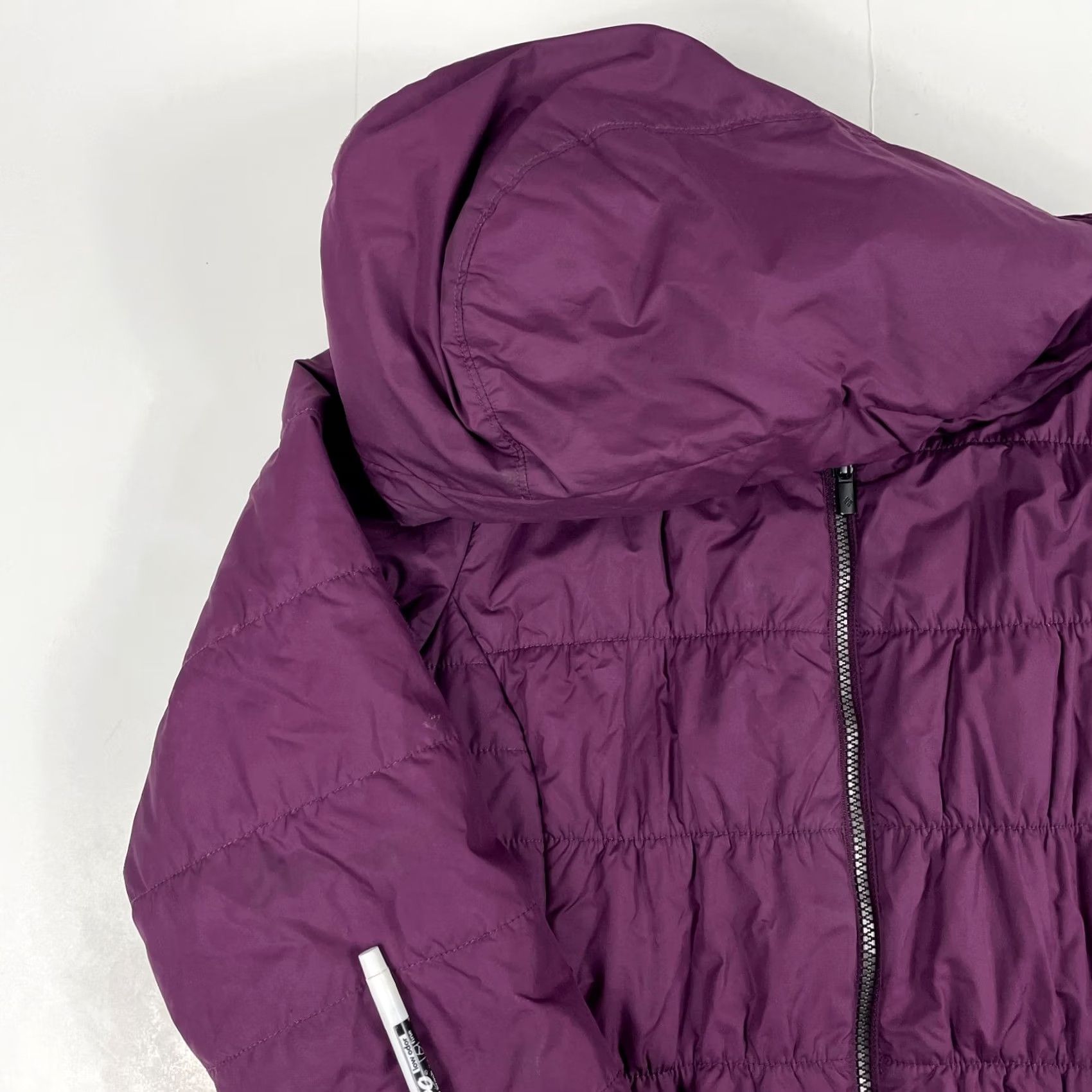 Vintage Columbia Jacket Womens Medium Purple Thermal Puffer Hooded Coat Jacket Outdoor Winter Skiing Compact Quilted Wind-Resistant Full Zip Size M / US 6-8 / IT 42-44 - 2 Thumbnail