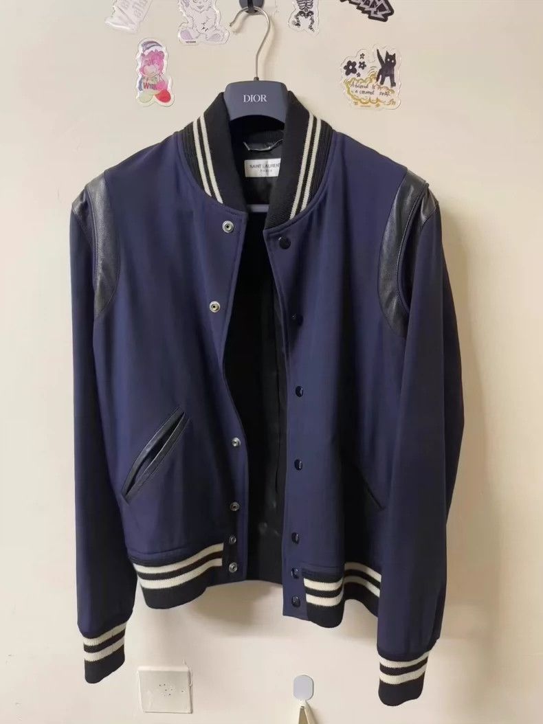 Saint Laurent Paris SAINT LAURENT SLP deep blue Teddy jacket