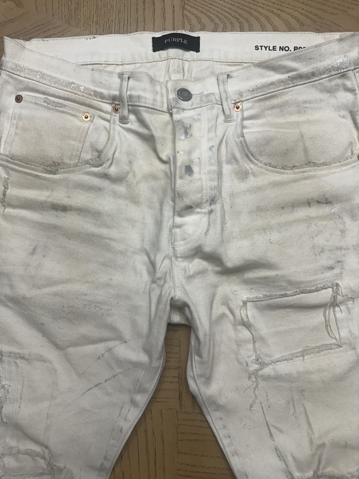 Purple Brand PURPLE BRAND P002 WHITE DIRTY RESIN BLOWOUT Size US 34 / EU 50 - 2 Thumbnail
