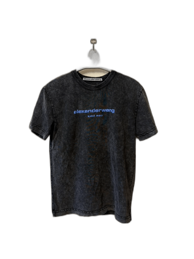 Alexander Wang Alexander Wang Logo Cotton T-Shirt Black Size US XS / EU 42 / 0 - 1 Thumbnail