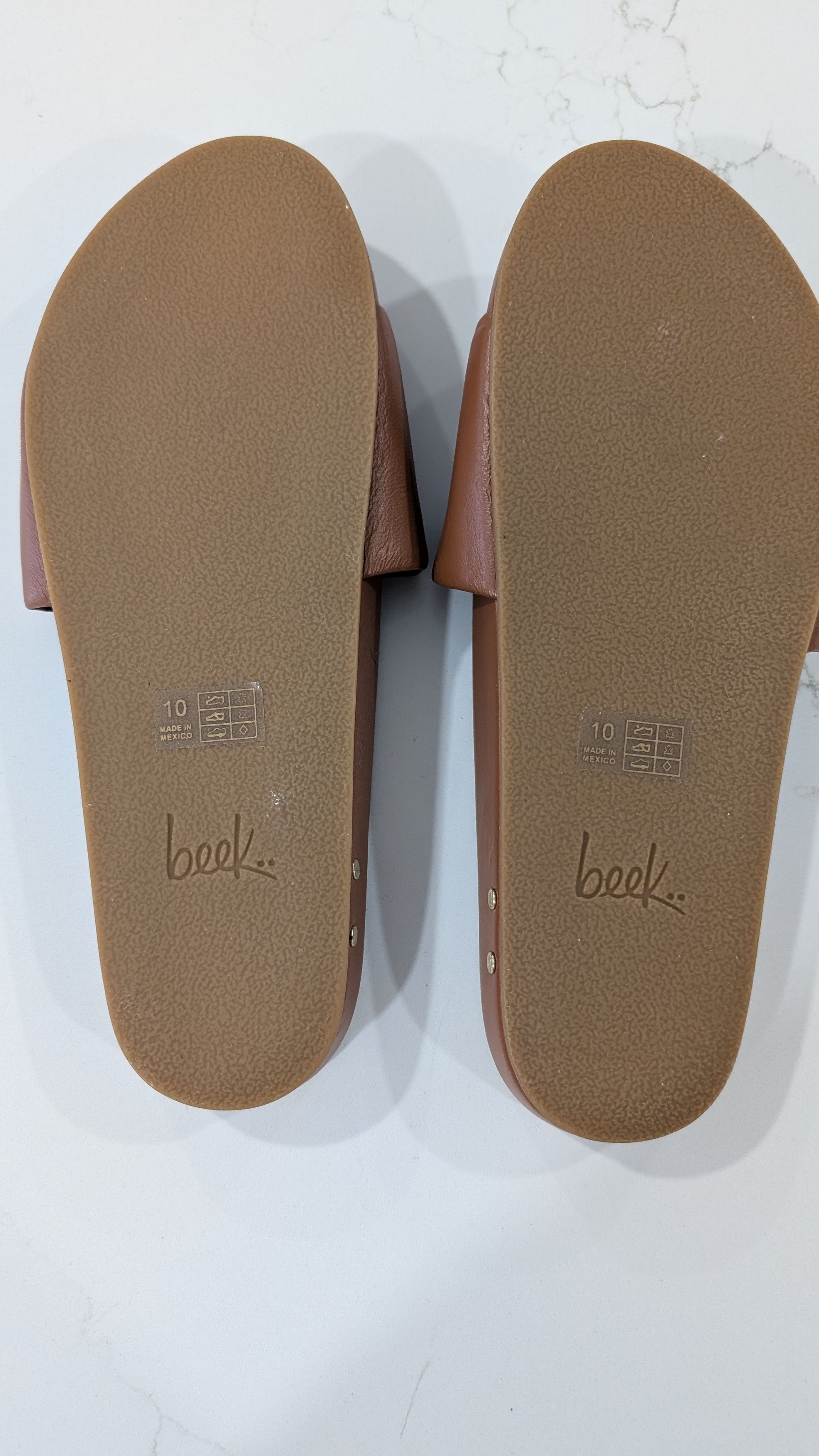 beek Beek Pelican Leather Slide Platform Sandal Tan Size 10 Size US 10 / IT 40 - 4 Thumbnail