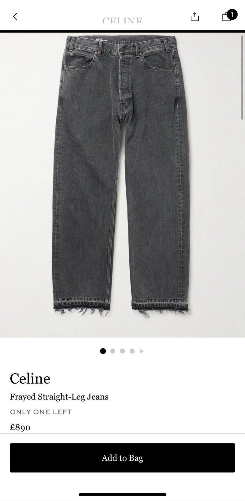Celine $1.3k FW24 Celine Wesley grey jeans straight loose leg Hedi Size US 29 - 23 Thumbnail