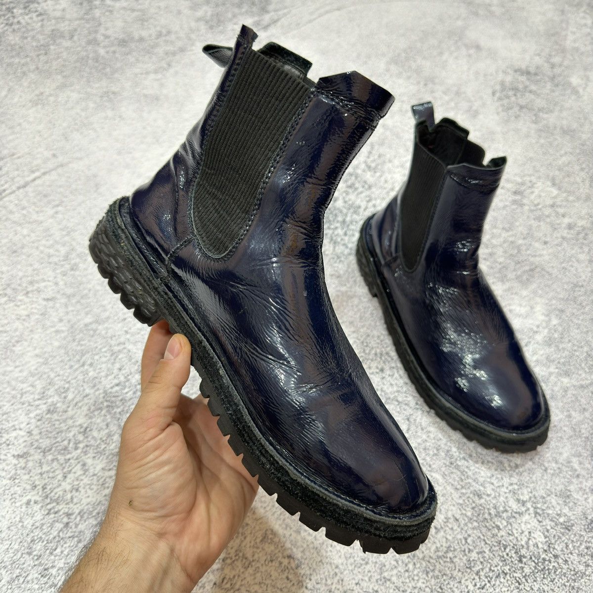 Designer × Handmade × MoMA Moma Mens Chelsea Boots Patent Leather US8 UK7 26cm Size US 8 / EU 41 - 5 Thumbnail