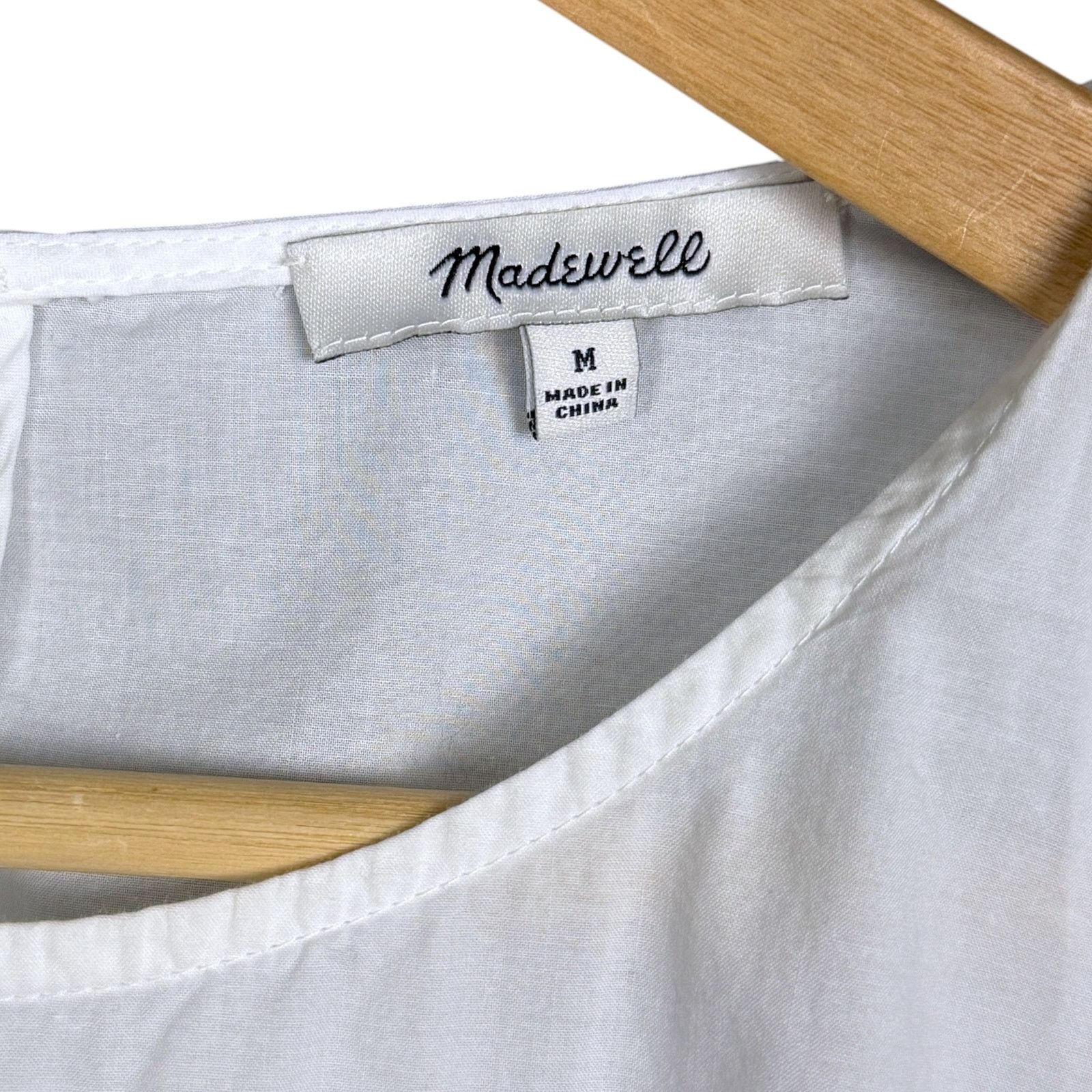 Madewell Madewell Women's Medium White Bell Sleeve Blouse Boho Casual Size M / US 6-8 / IT 42-44 - 3 Thumbnail