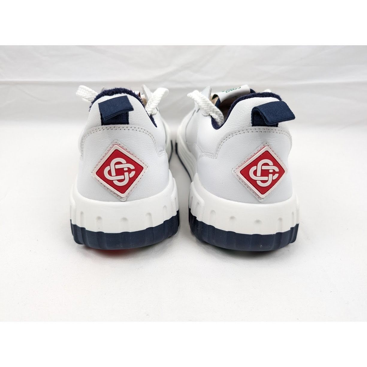 Casablanca o1rshd1 Men's Court Sneakers in White Navy Size US 9 / EU 42 - 17 Thumbnail