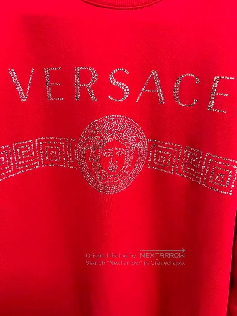 Versace Versace Red diamond-encrusted sweatshirt Size US XL / EU 56 / 4 - 3 Thumbnail