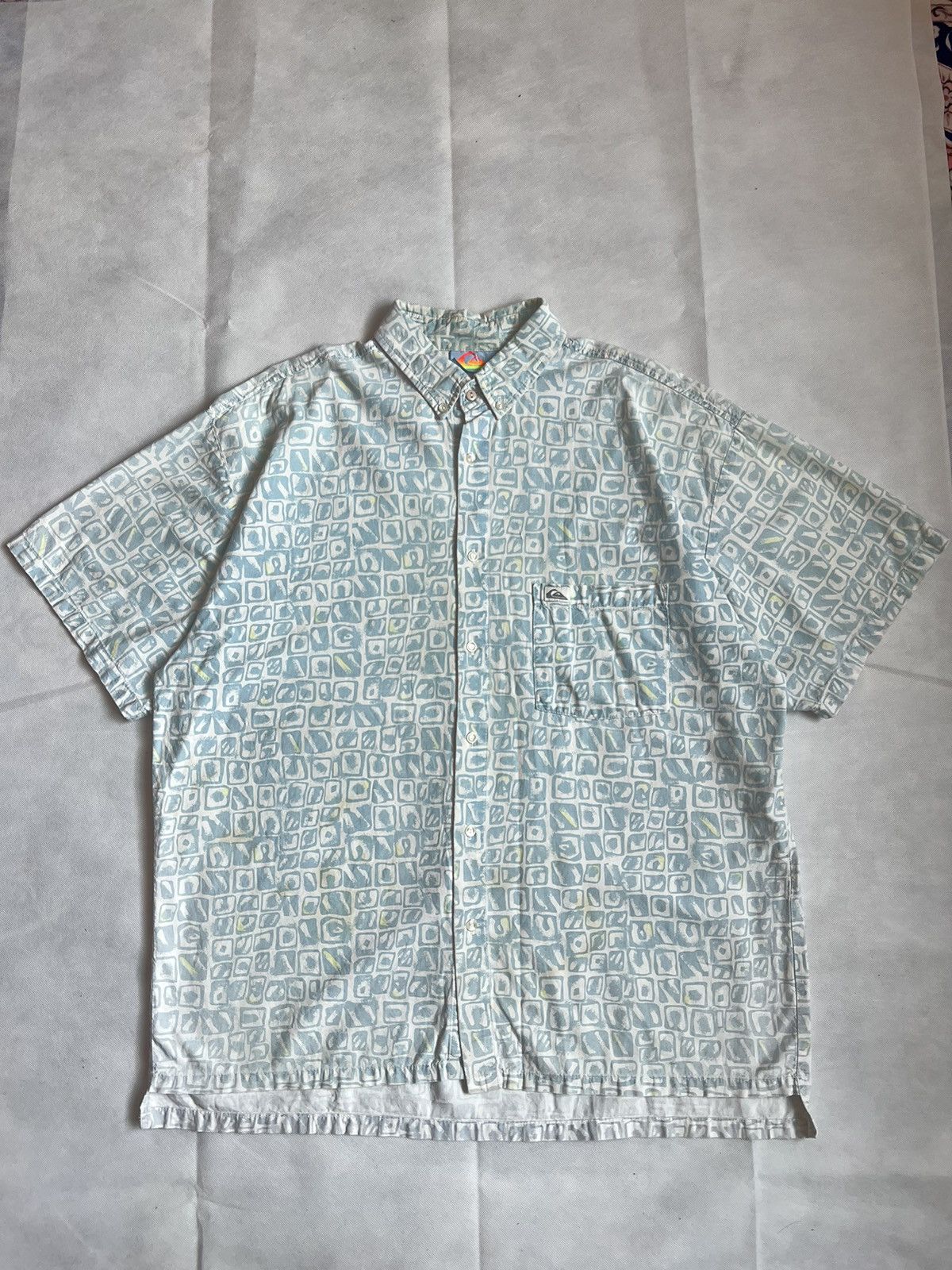 Quiksilver Vintage 90s Quiksilver Overprint Hawaiian Button Up Size US L / EU 52-54 / 3 - 1 Thumbnail
