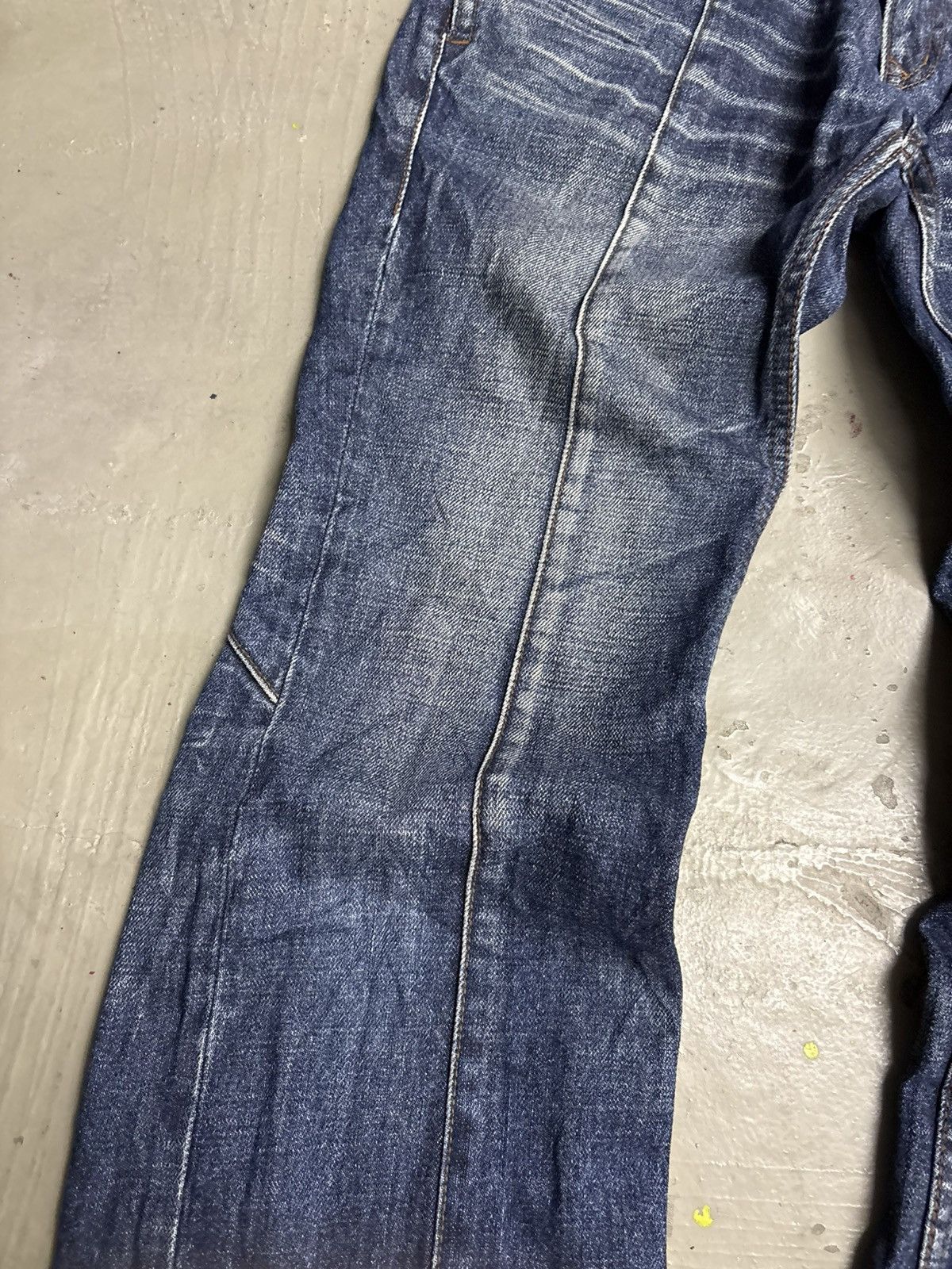 Tornado Mart 🥵Nicole club for men // Distressed Indigo Flared Denim Size US 31 - 14 Thumbnail