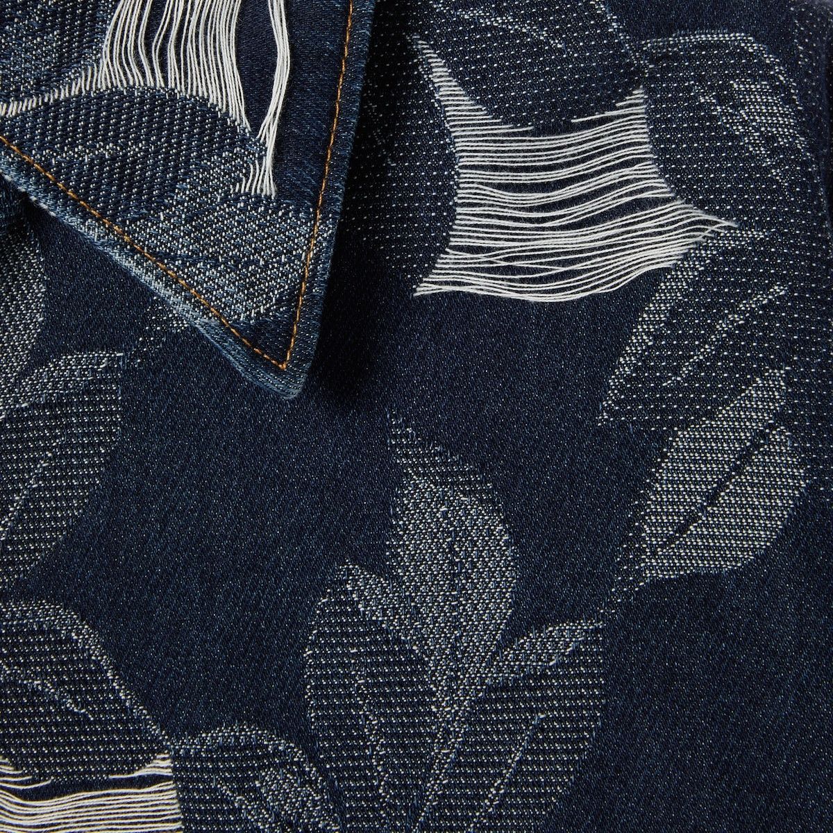 Gucci o1loc1c1125 822248 Cotton Denim Floral Jacquard Shirt Size US L / EU 52-54 / 3 - 6 Thumbnail