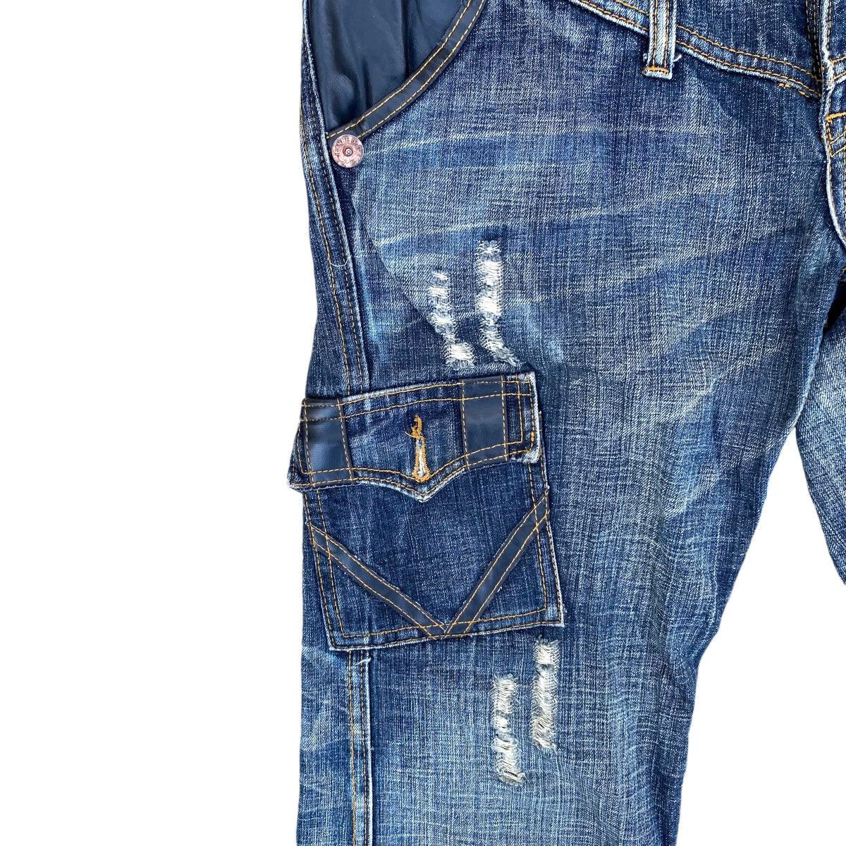 Japanese Brand × Vintage Flare Jeans De Art Distressed Multi Pocket TFOA HIROSHI Size US 34 / EU 50 - 7 Thumbnail