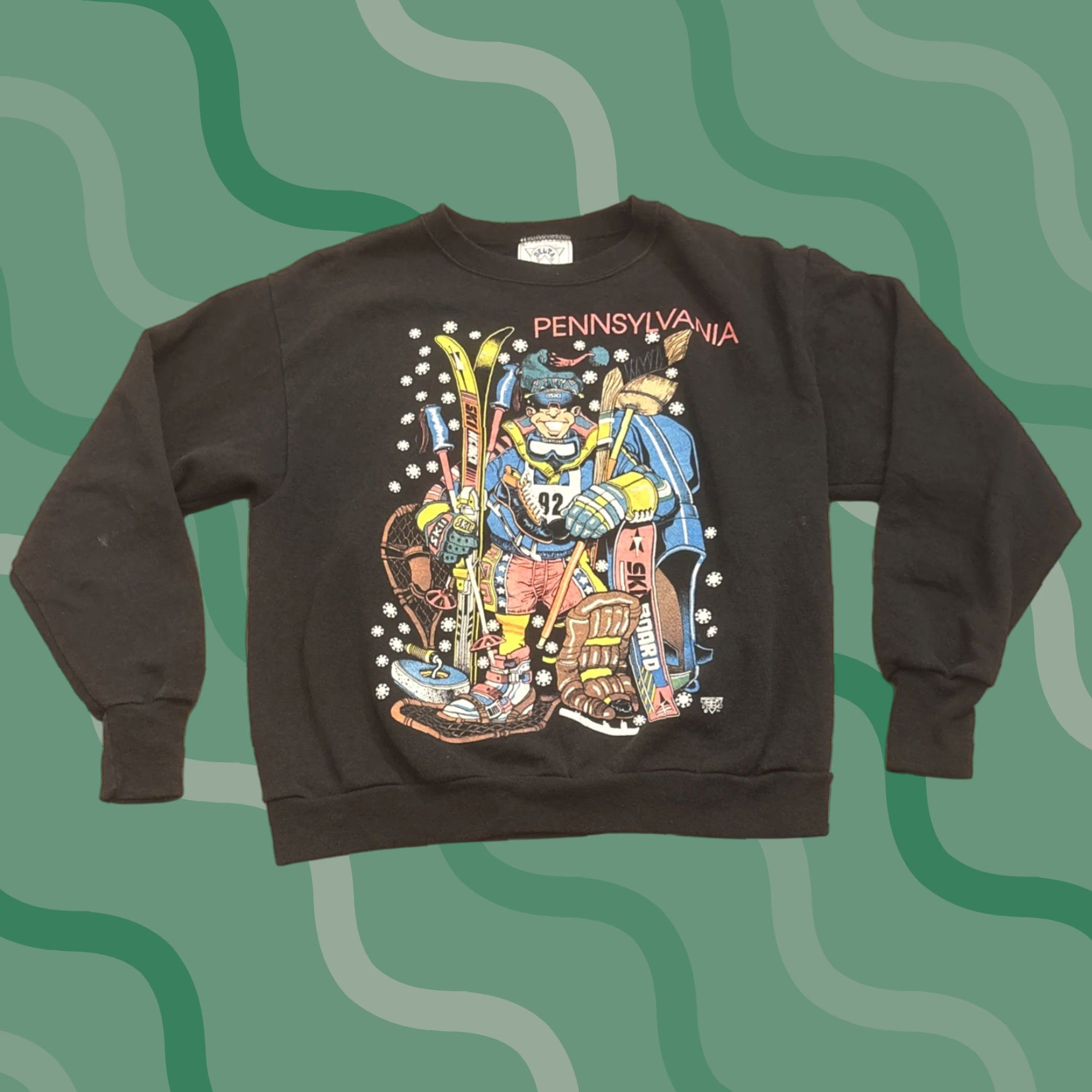 Delta VINTAGE Delta Pennsylvania Winter Sports Crew Neck Sweatshirt Men Large Black Hockey Ski Snowboard 90’s 80’s Pullover Size US L / EU 52-54 / 3 - 1 Thumbnail