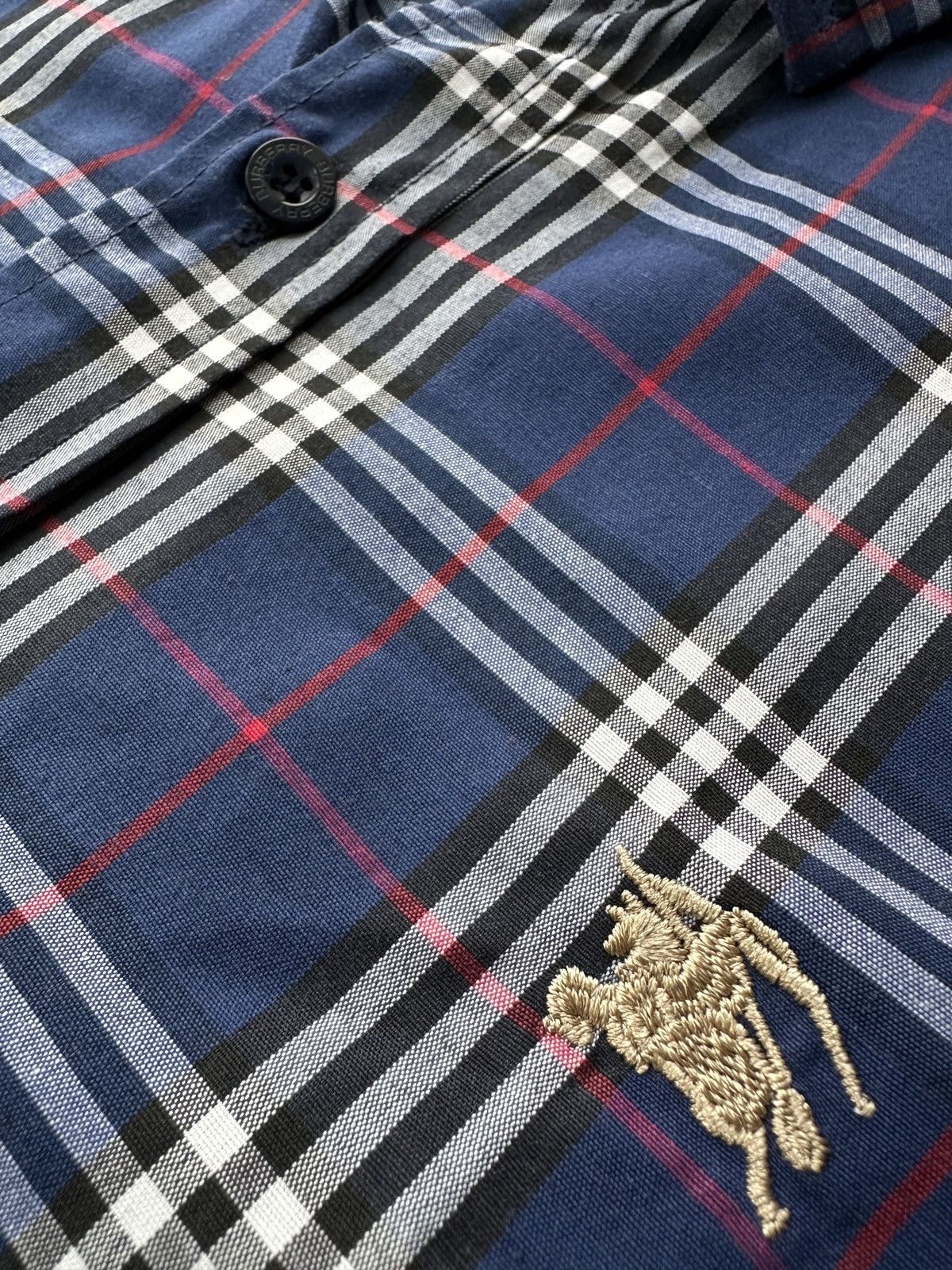 Other 🚨 BURBERRY LUXURY MEN SHIRT WITH LOGO NOVA CHECK BLUE Size US L / EU 52-54 / 3 - 8 Thumbnail