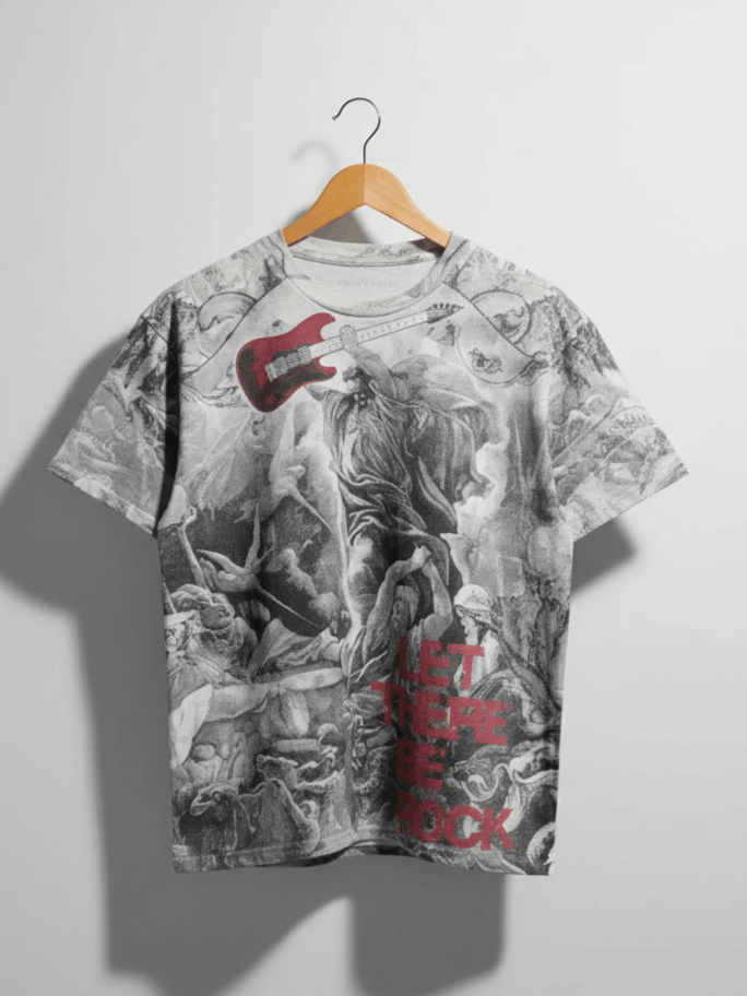 Vintage AC/DC "Let There Be Rock" Full Print Graphic Over Print Size US XL / EU 56 / 4 - 1 Thumbnail