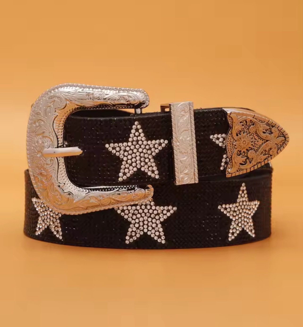 Japanese Brand × Leather Shiny Rhinestone Star Pu Leather Belt Size ONE SIZE - 6 Thumbnail