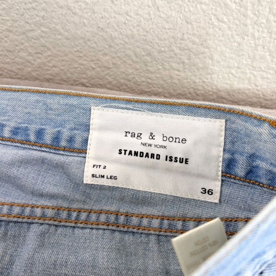 Rag & Bone rag & bone Fit 2 Slim Jeans Button Fly 5-Pocket Denim Bleach Blue 36x33 USA Made NWT Men IUSA USA Size US 36 / EU 52 - 2 Thumbnail