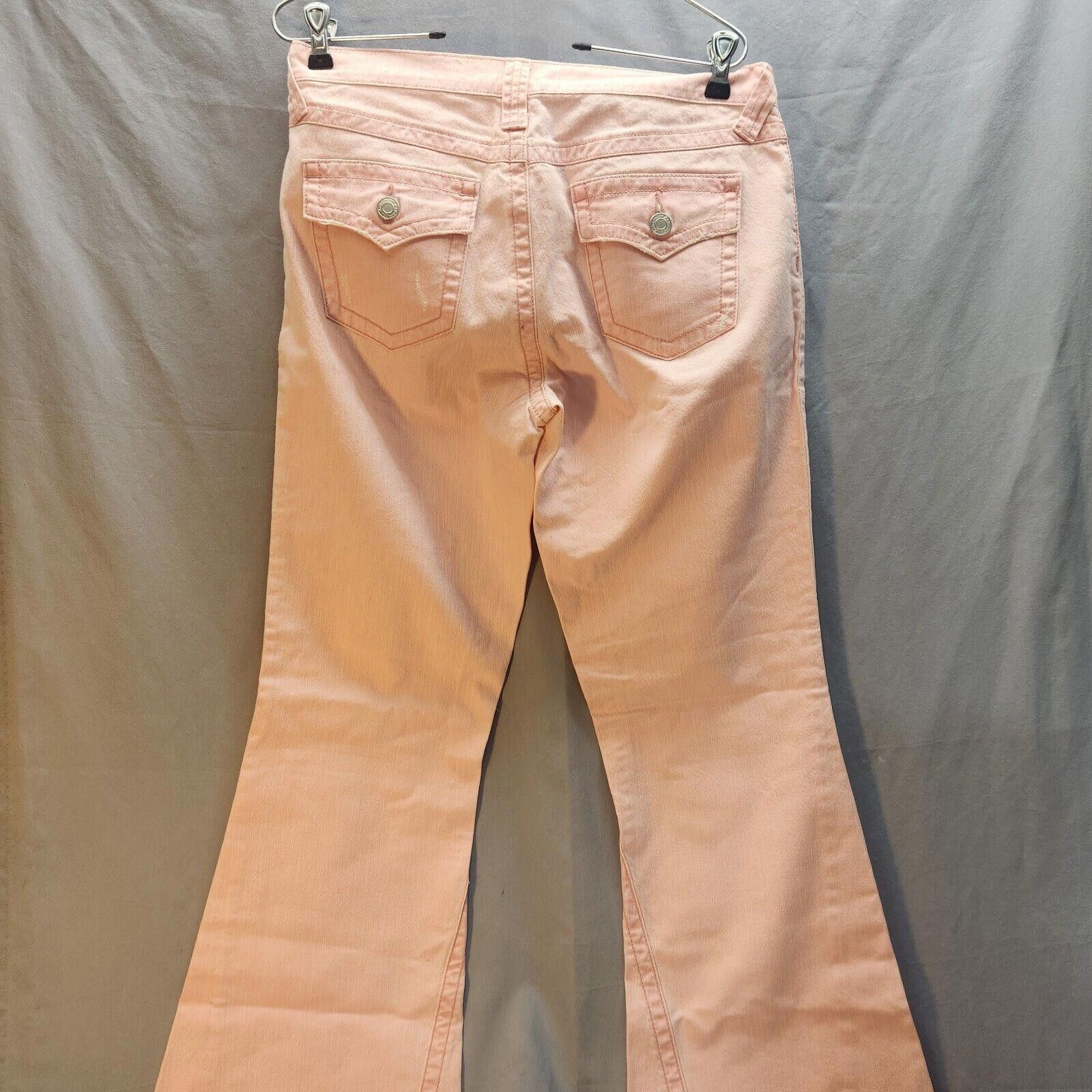 Designer Vintage London Jean Stretch Pink Flare Legged Jeans Size 12 Size 34" / US 12 / IT 48 - 5 Thumbnail