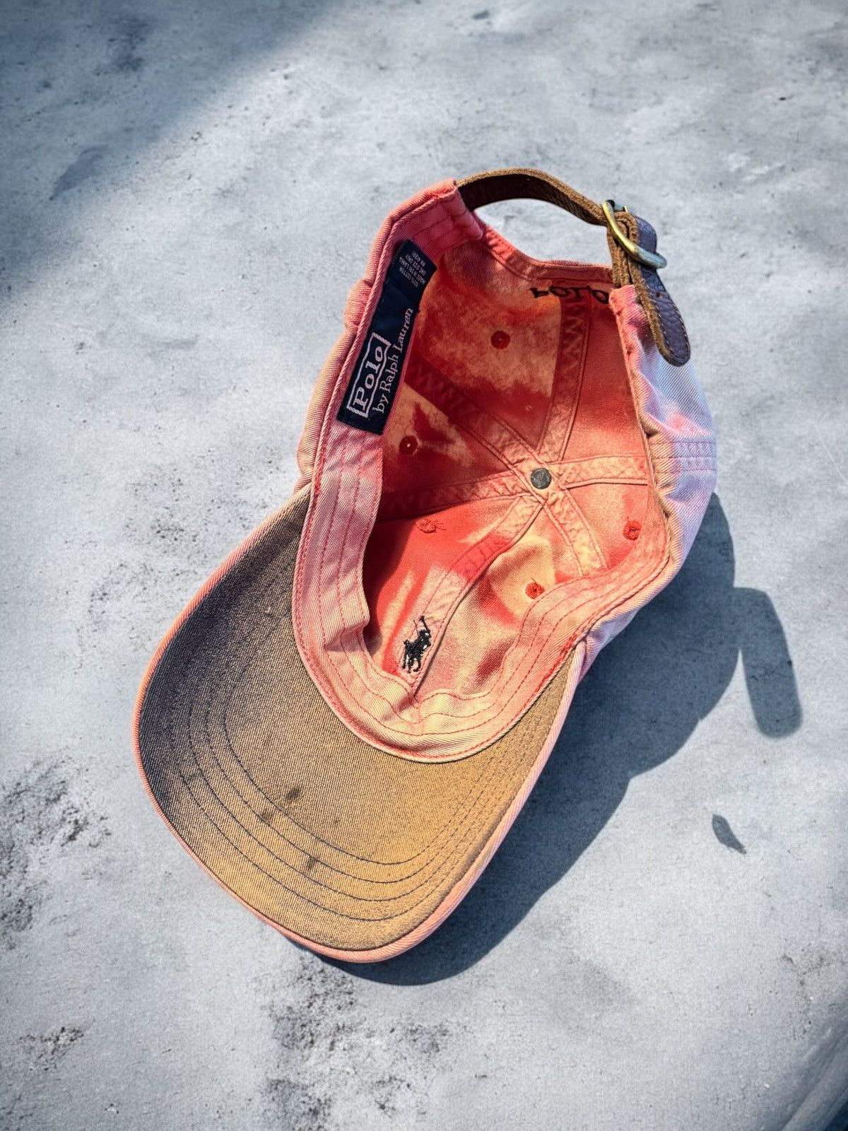 Polo Ralph Lauren × Vintage 90s Polo Ralph Lauren Sunpadding Sun bleached Ball Cap Size ONE SIZE - 5 Thumbnail