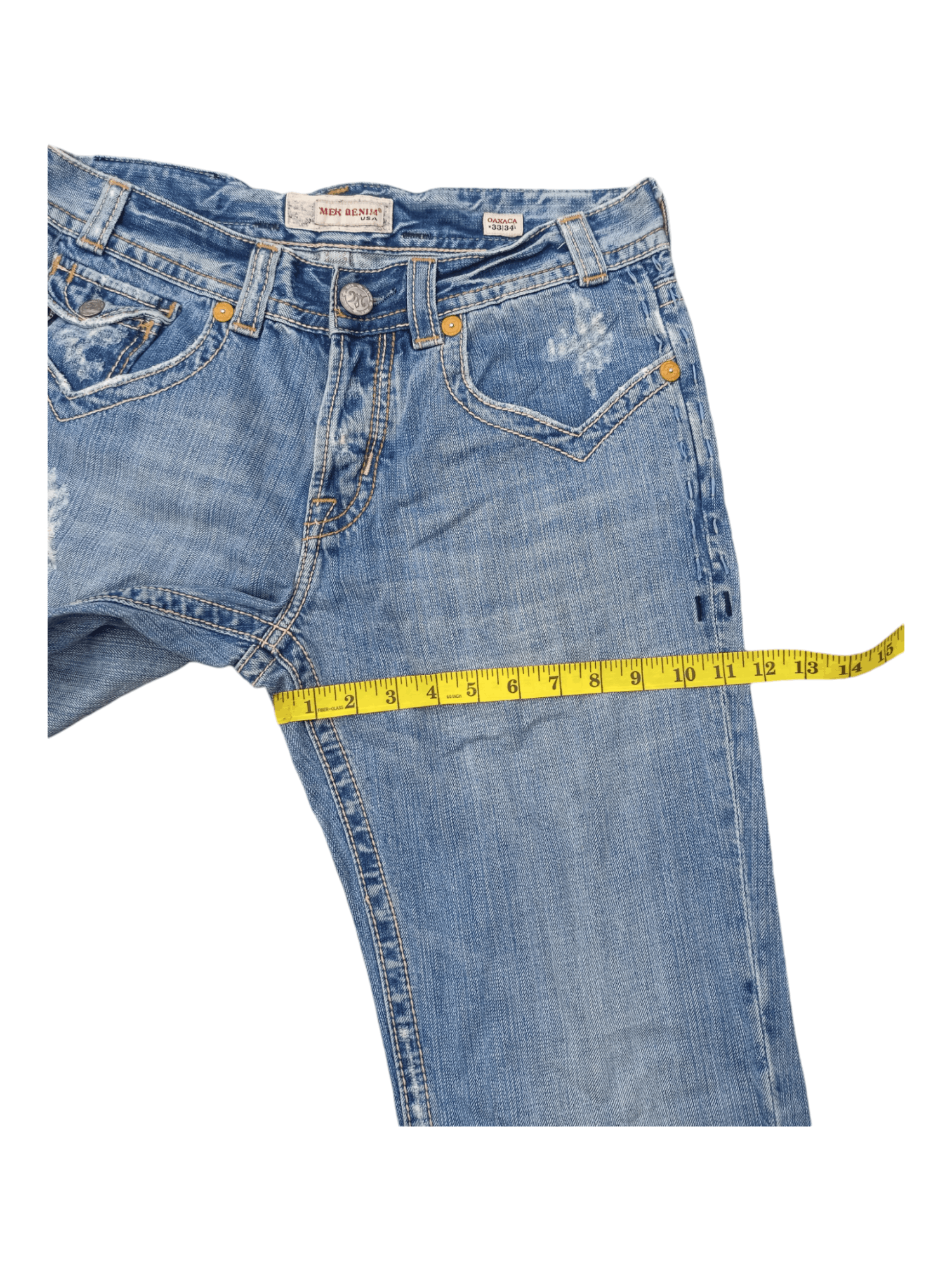 Mek Denim Vintage Mek Denim Distressed Sun Faded Jeans Size US 33 - 23 Thumbnail