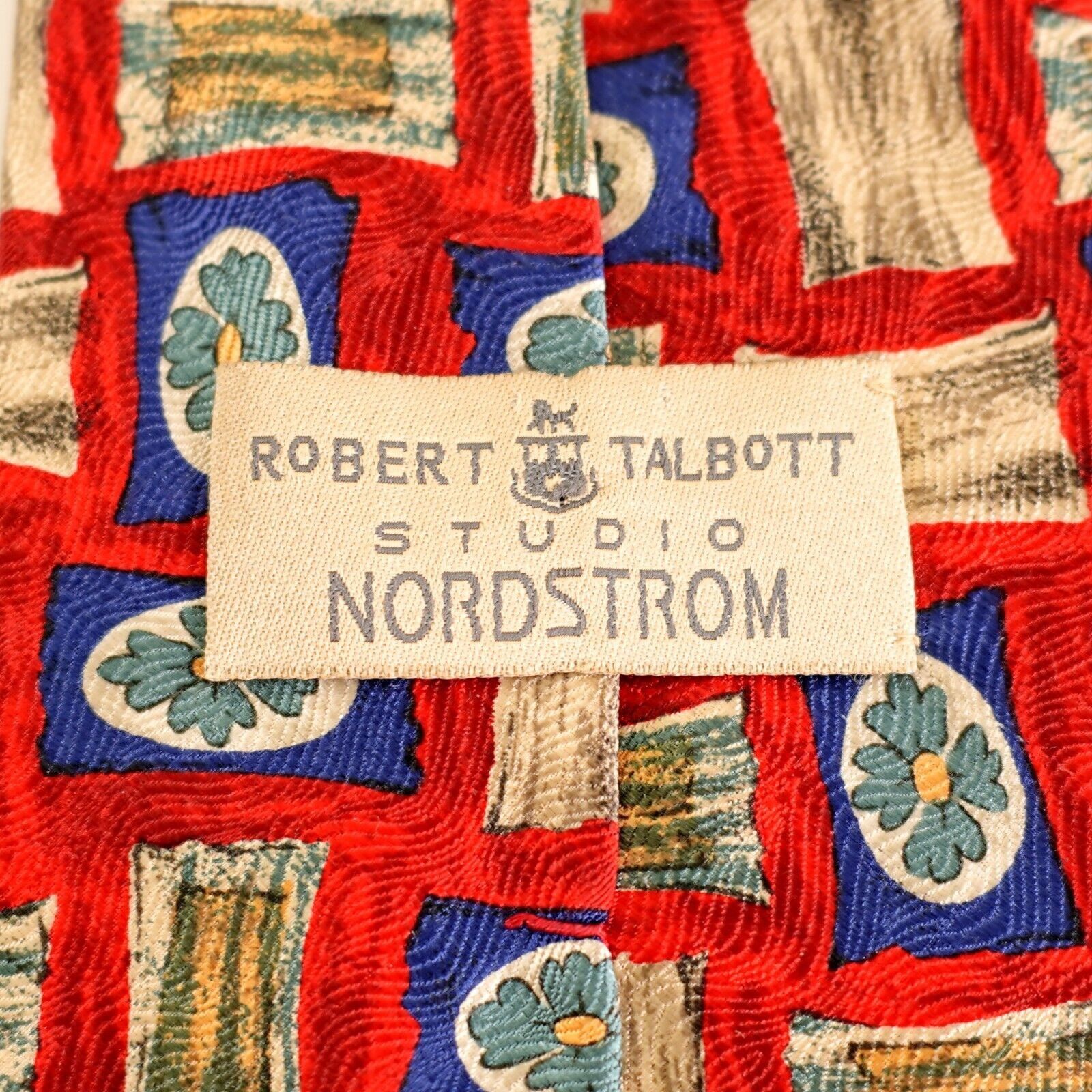 Robert Talbott Robert Talbott Studio Nordstrom Red Abstract Floral Wide Sil Size ONE SIZE - 3 Thumbnail