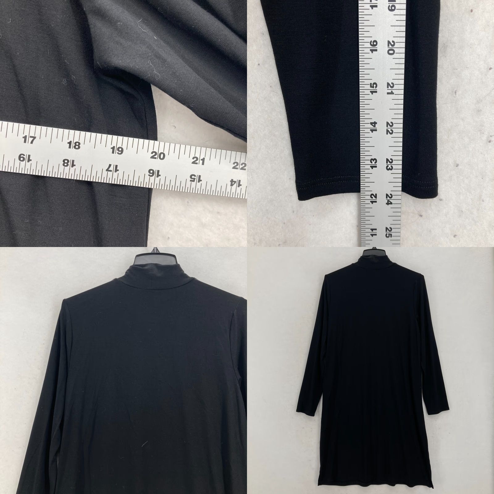 Eileen Fisher Eileen Fisher Viscose Jersey Knit Dress Women's Medium Black Stretch Mock Neck Dress Size M / US 6-8 / IT 42-44 - 8 Thumbnail