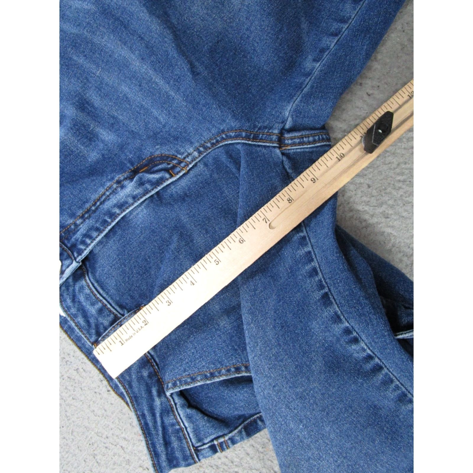 Madison Ashley Madison Women's Wide-Leg Baggy Fit Cargo Jeans Blue Denim Size 9 Stretch Denim Jeans Womens Wide-Leg Baggy Fit 9 Blue Size 30" / US 8 / IT 44 - 7 Thumbnail