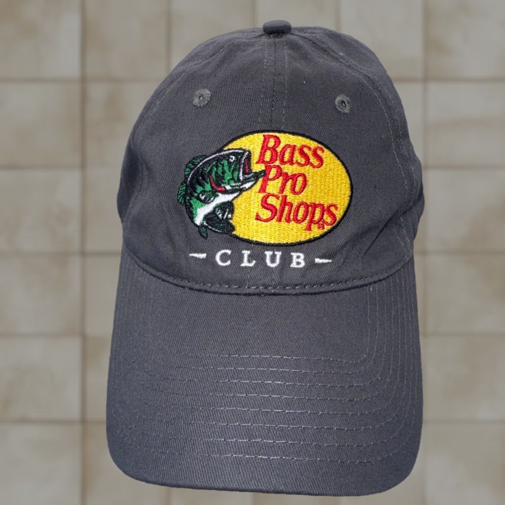 Bass Pro Shops VINTAGE Bass Pro Shops Gray Hat Baseball Cap Strapback One Size Men Adjustable Cap Cotton Canvas Logo Size ONE SIZE - 1 Thumbnail