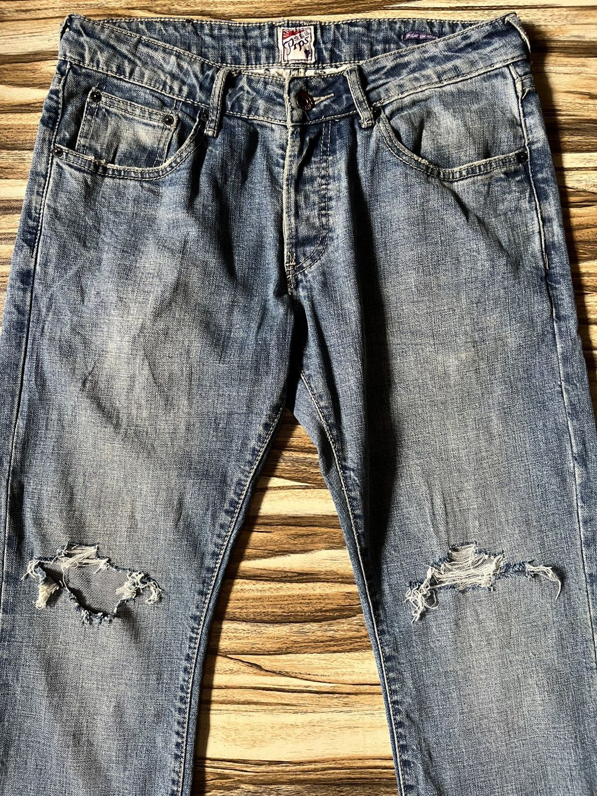 Prps Prps Distressed Blue Jean Jeans Fly Button 501 Cutting Size US 30 / EU 46 - 4 Thumbnail