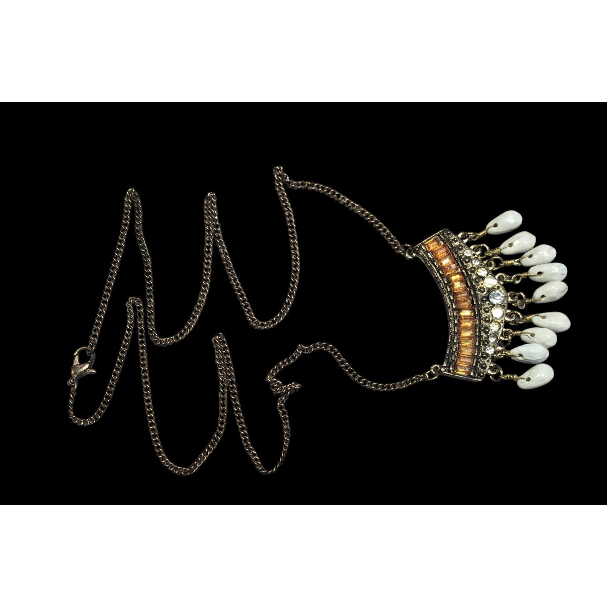 Other Bohemian Indie Rhinestone Gemmed Fringe Pendant Necklace Size ONE SIZE - 1 Thumbnail