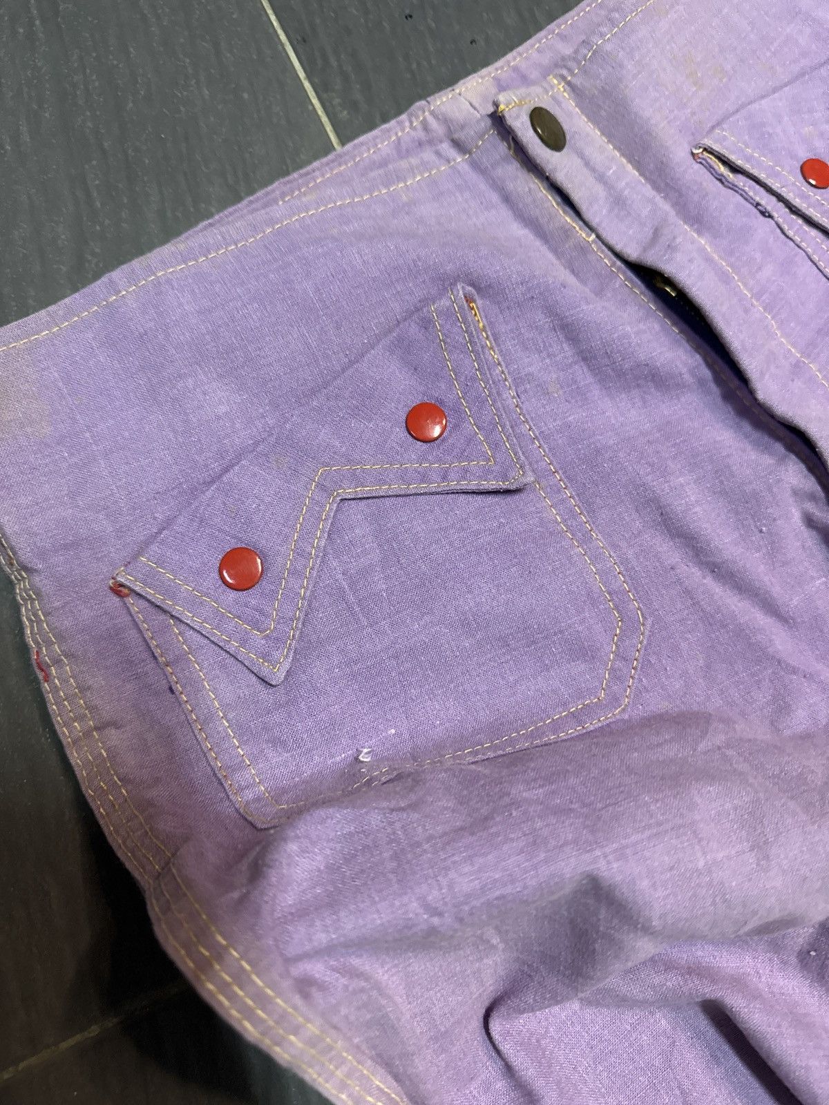 Vintage VINTAGE 60/70’s CORN POPPER CHAMBRAY PANTS Size 30" / US 8 / IT 44 - 9 Thumbnail