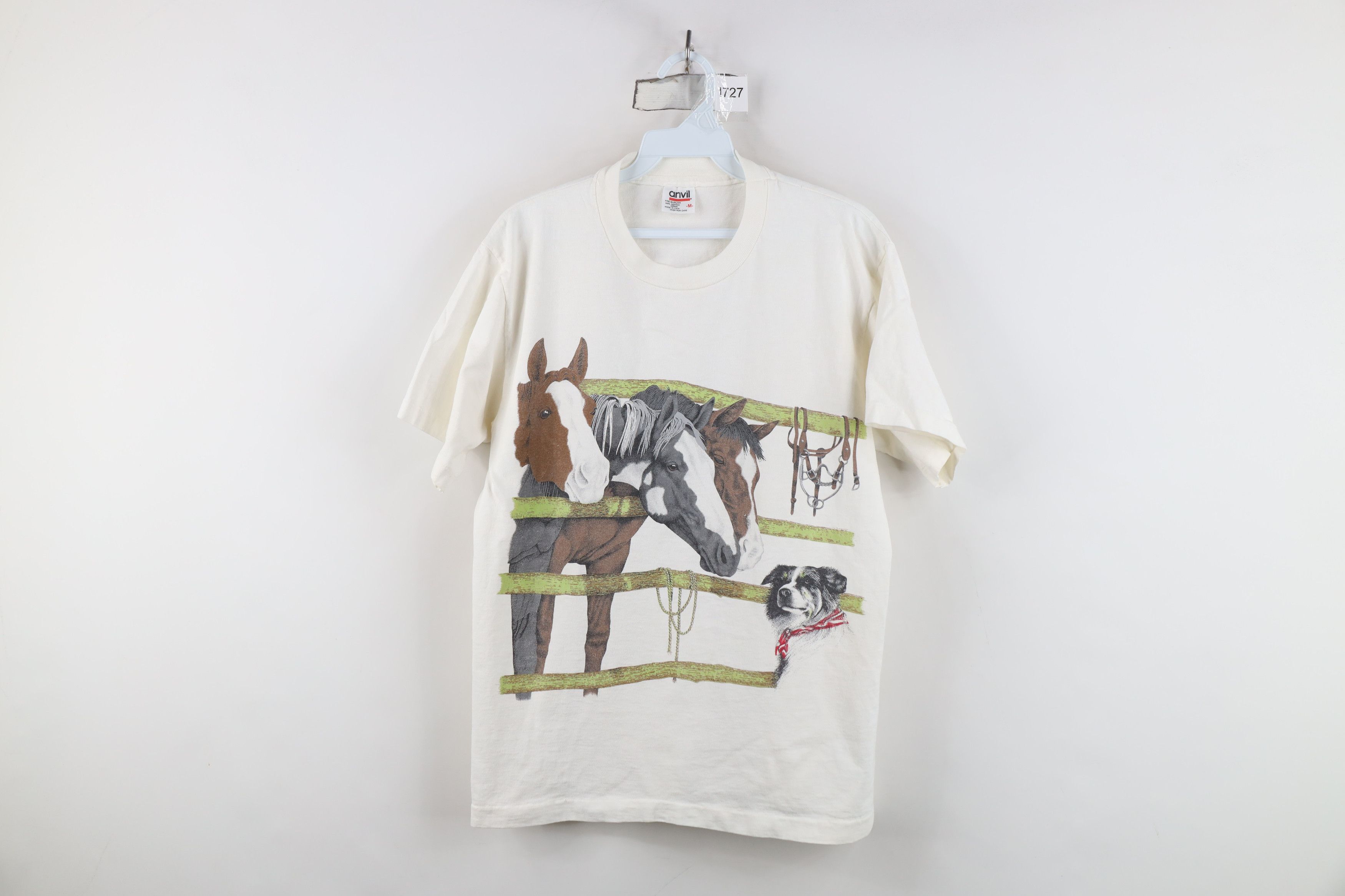 Vintage Vintage 90s Streetwear Horse Dog Short Sleeve T-Shirt USA Size M / US 6-8 / IT 42-44 - 1 Thumbnail