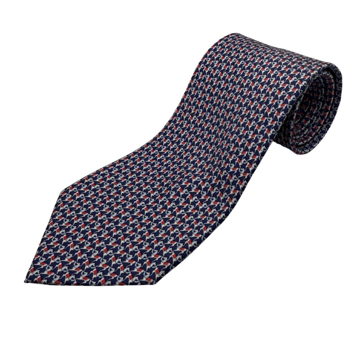 Salvatore Ferragamo Salvatore Ferragamo Silk Tie, Navy, Made in Italy, Like New Size ONE SIZE - 1 Thumbnail