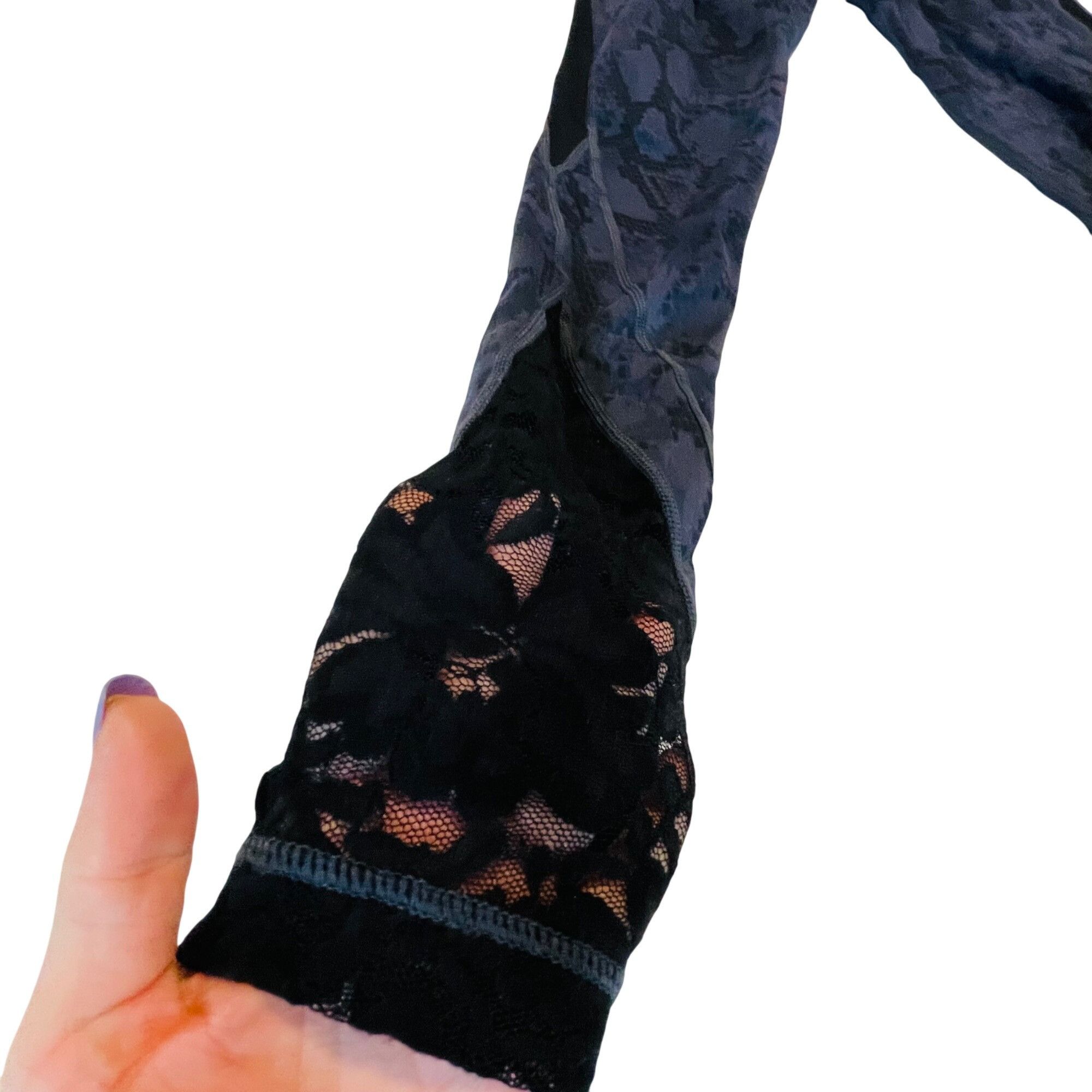 Other Vim Mia Yoga Leggings Blue Snake Print Lace Accents Small Wo Size 26" / US 2 / IT 38 - 6 Thumbnail
