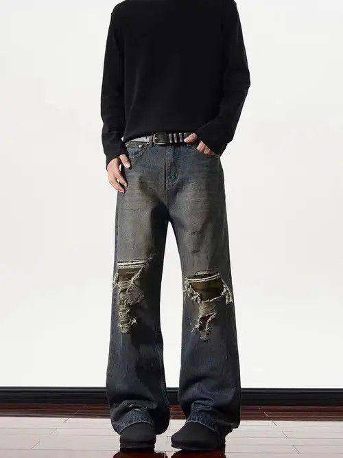 Jean High street ripped and distressed baggy jeans Size US 30 / EU 46 - 2 Thumbnail