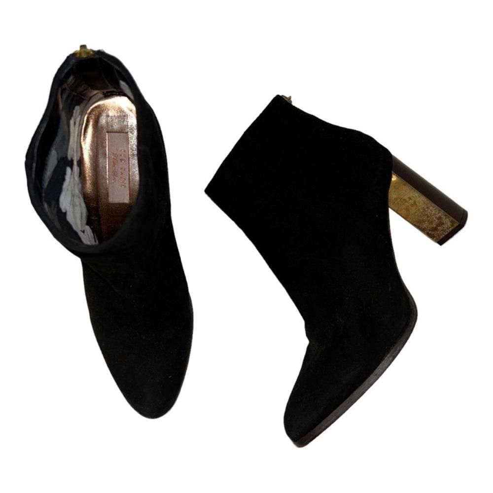 Ted Baker Ted Baker l Black Suede Leather Bootie W Gold Heel Size 9 Size US 9 / IT 39 - 2 Thumbnail