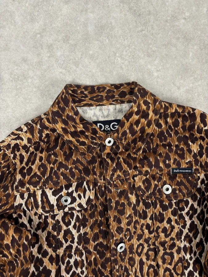 Dolce & Gabbana 2000s Dolce & Gabbana Leopard Print Denim Jacket Size S / US 4 / IT 40 - 4 Thumbnail