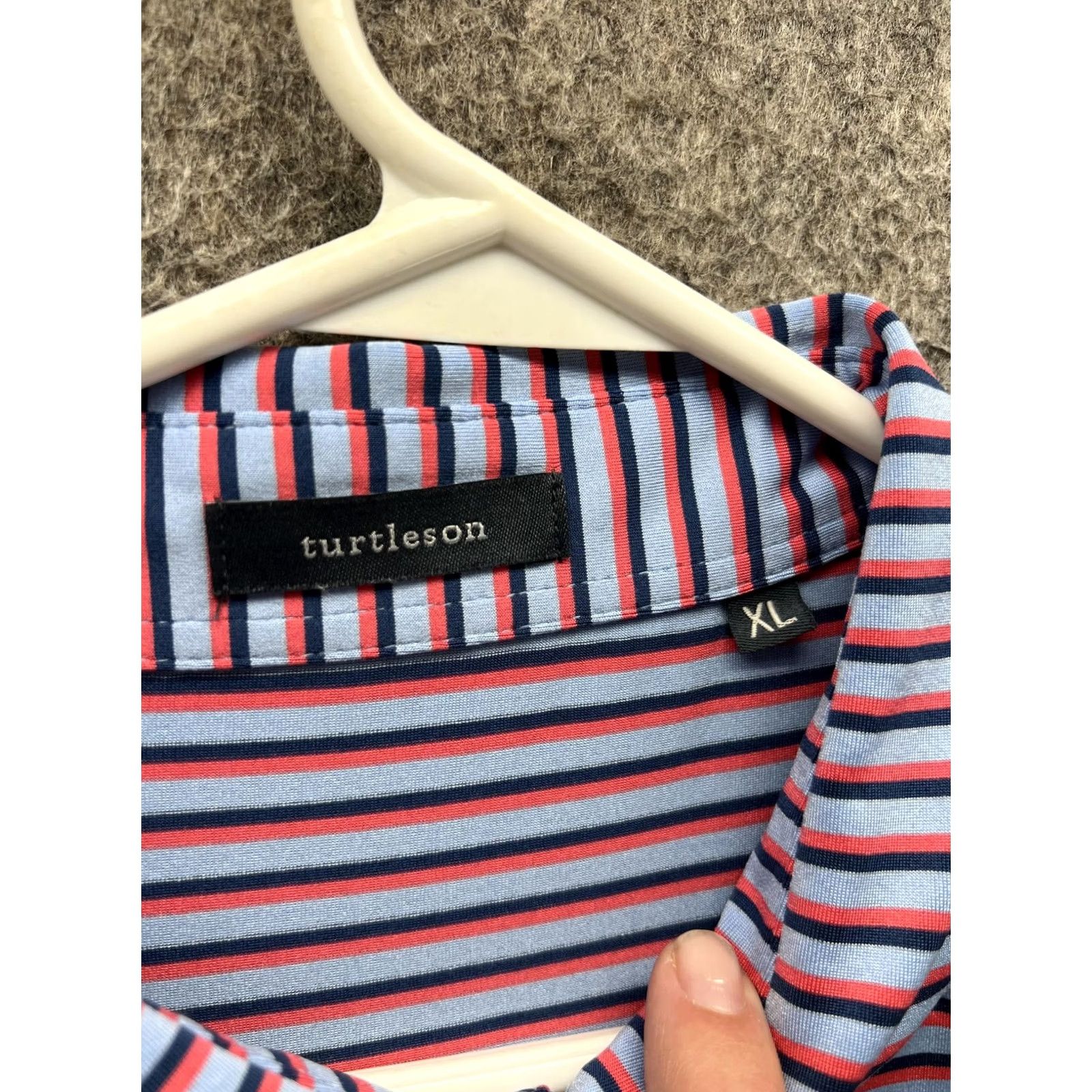 Vintage Turtleson Polo Shirt Mens XL Blue Stripe Golf Lightweight Short Sleeve Casual Size US XL / EU 56 / 4 - 5 Thumbnail